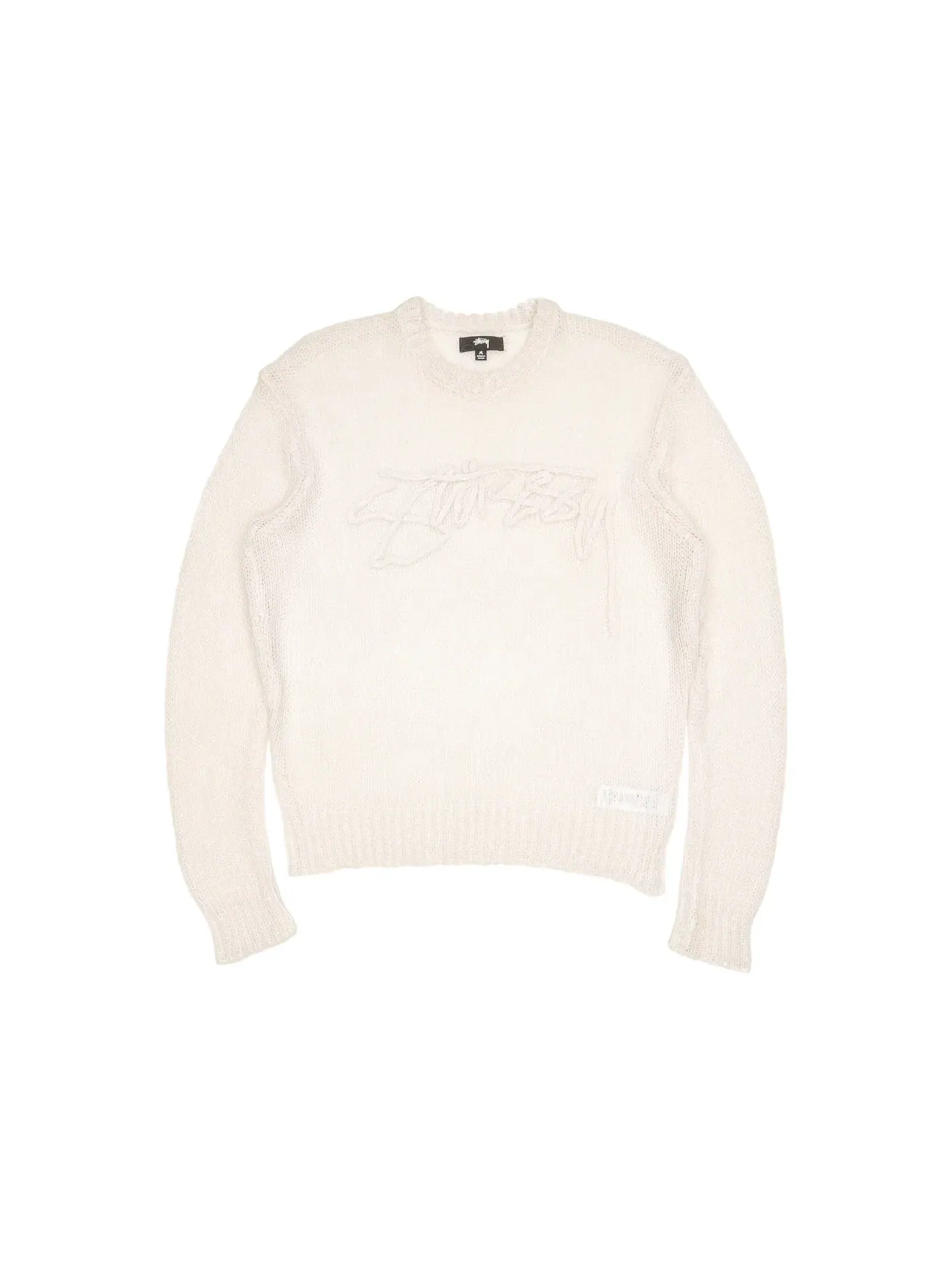 Унисекс свитер свободного вязания с логотипом Stussy — изображение 1 из 2, кость
