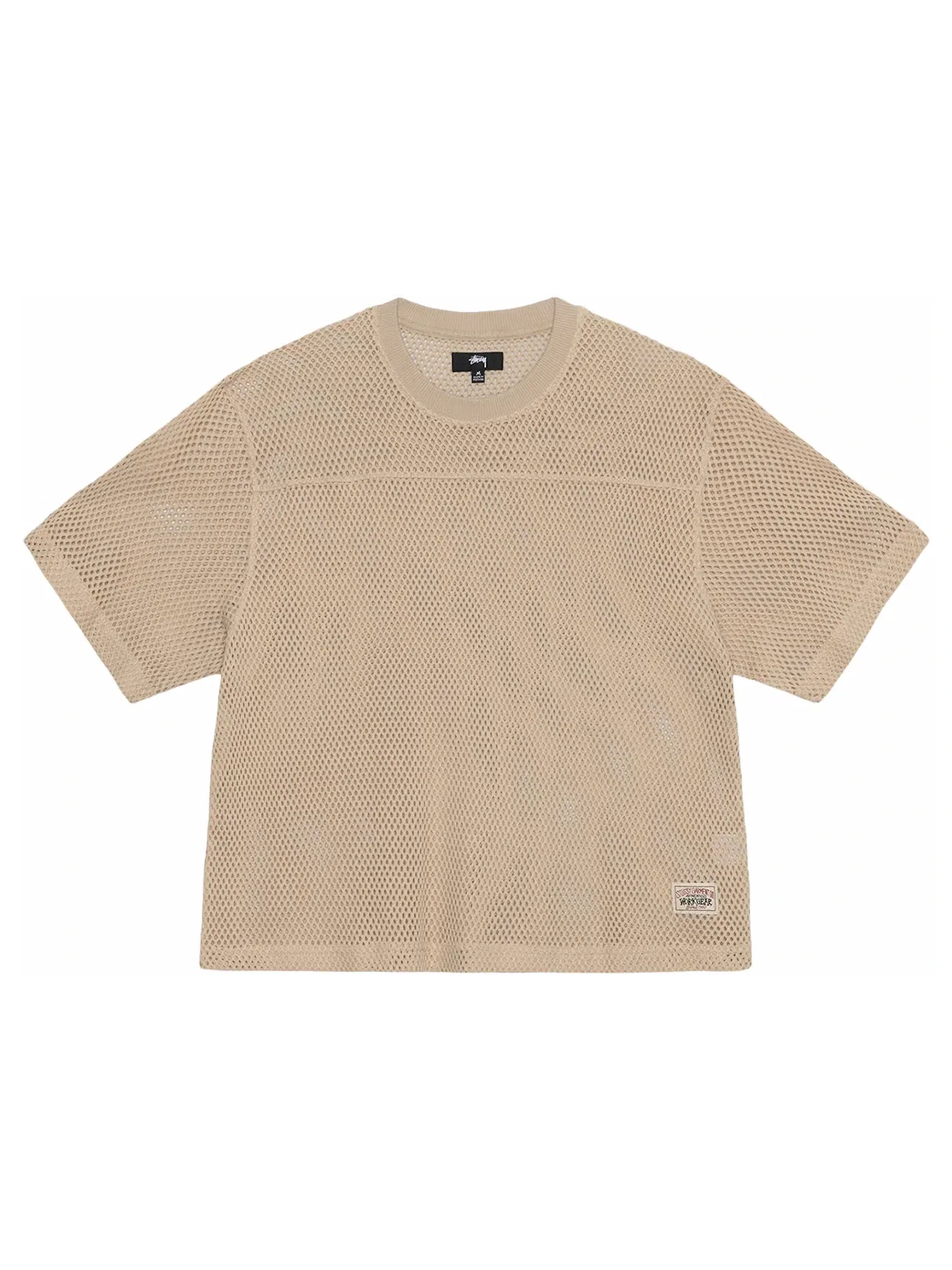 Мужская джерсовая футболка с сетчатой текстурой Crew Stussy — изображение 1 из 2, прозрачный