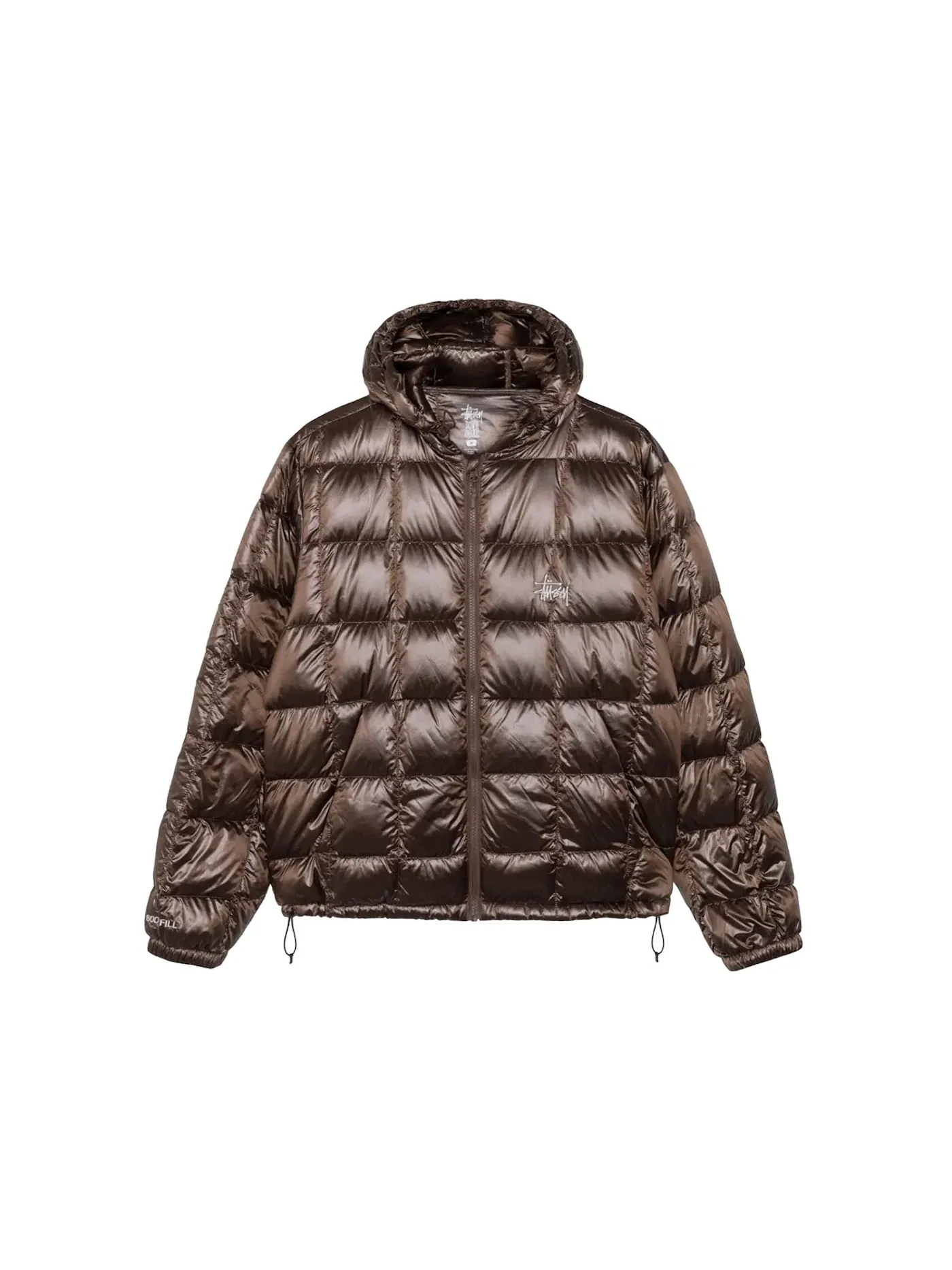 Мужская куртка-пуховик средней плотности с капюшоном Puffer Stussy — изображение 1 из 2, коричневый