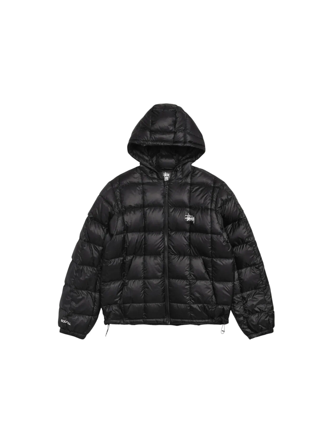 Мужская куртка-пуховик средней длины с капюшоном Stussy — изображение 1 из 2, черный