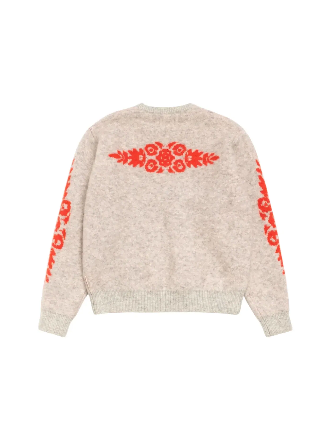 Мужской свитер с принтом Mohair Flower Stussy — изображение 2 из 2, серый
