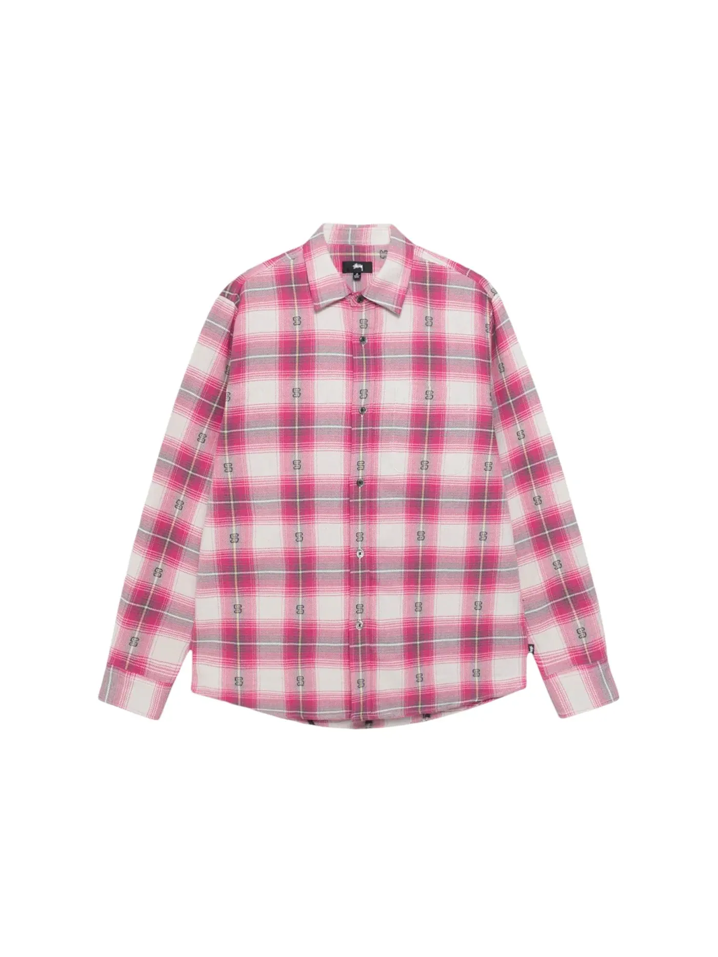 Мужская рубашка в клетку Motif Plaid Shirt Stussy — изображение 1 из 1, розовый