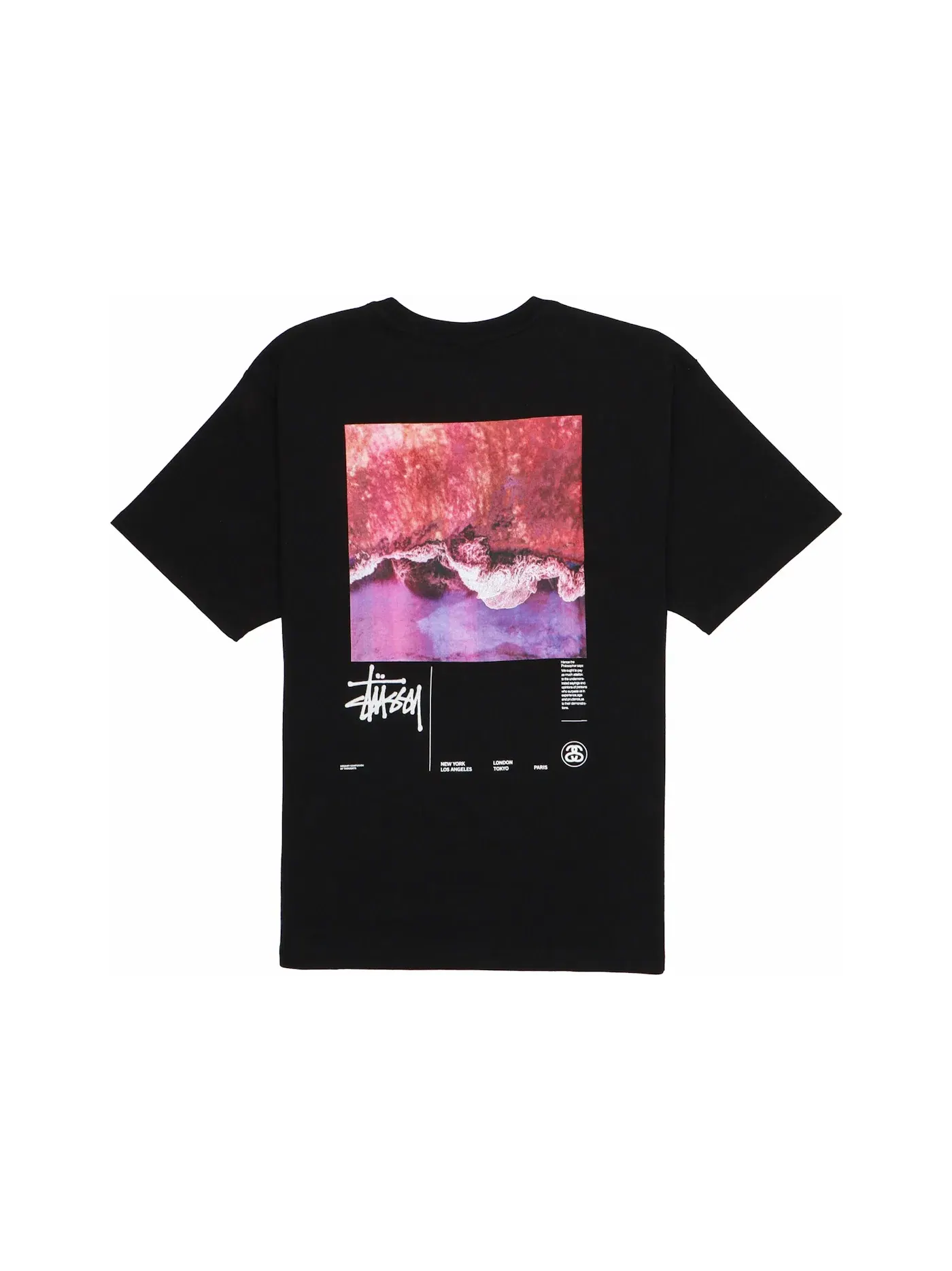 Мужская футболка с принтом Ocean Dream Stussy — изображение 1 из 2, черный
