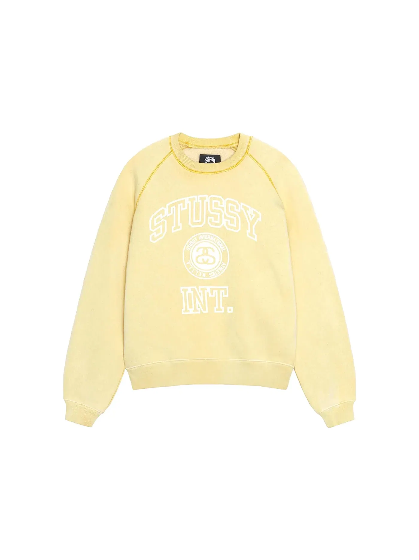 Мужской свитшот с рагланом Stussy Overlock Varsity Raglan Crew — изображение 1 из 2, желтый