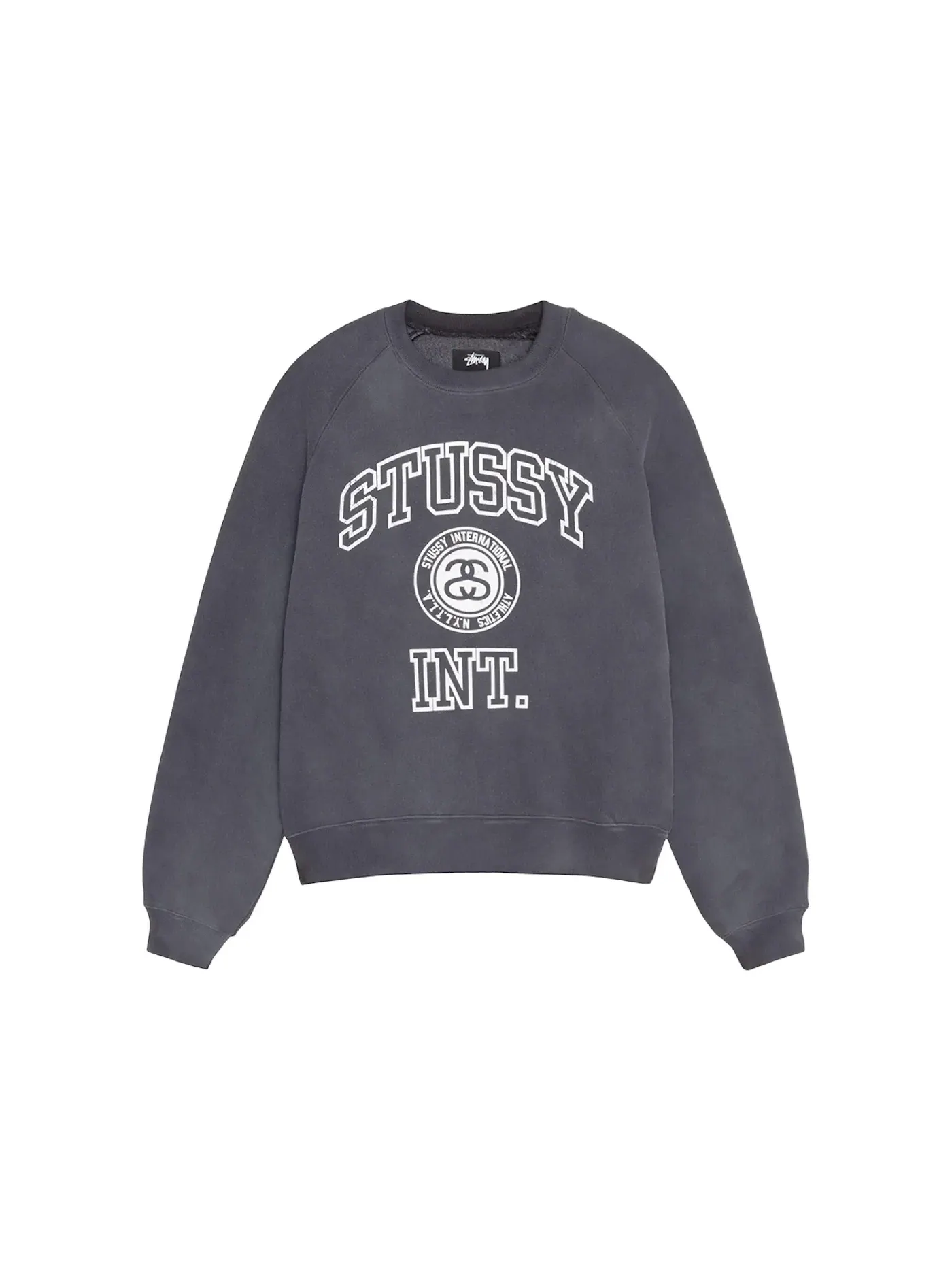 Мужской свитшот с длинным рукавом Crew Stussy — изображение 1 из 2, черный