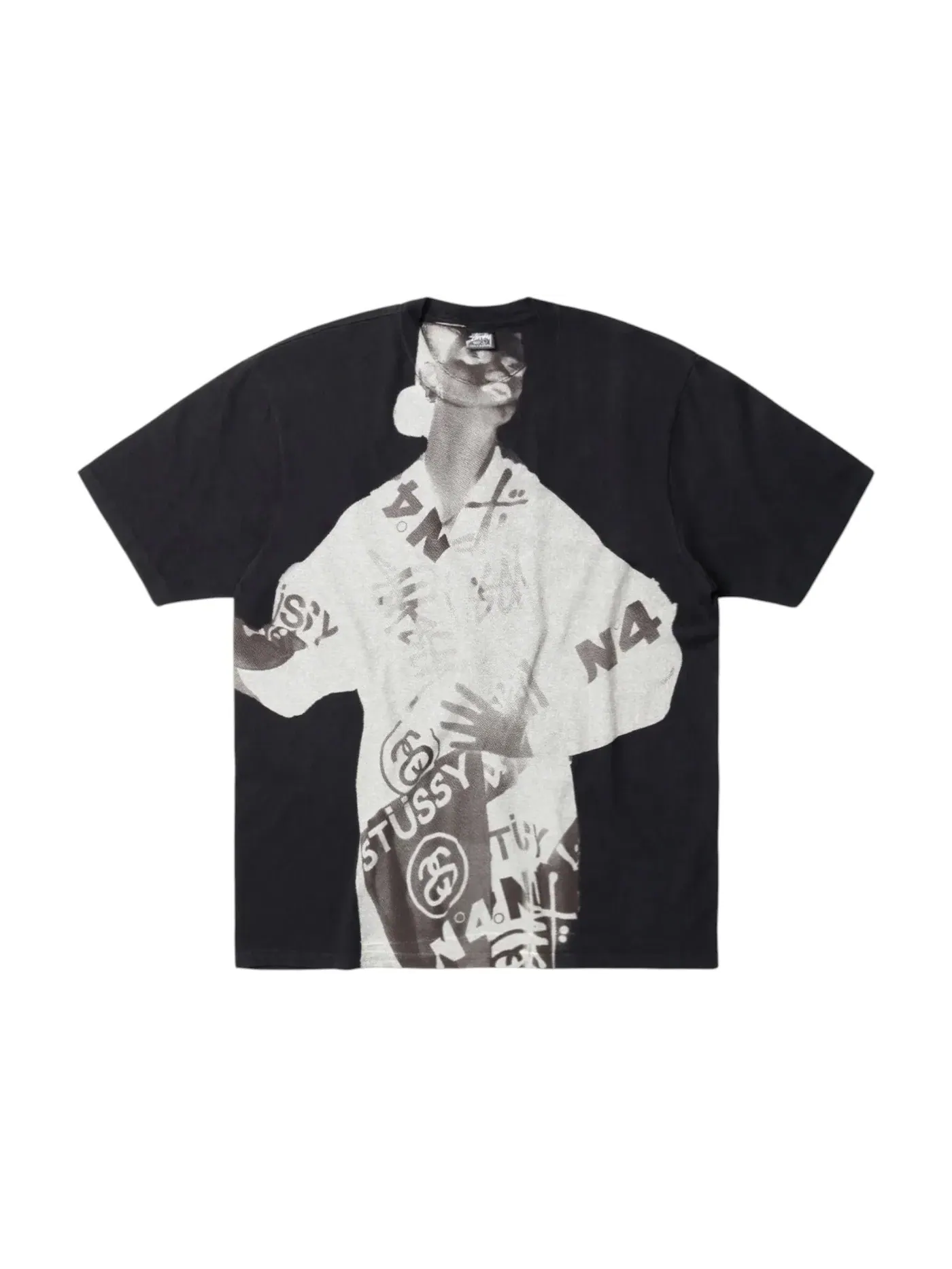 Мужская футболка с принтом Tee Stussy — изображение 1 из 2, черный