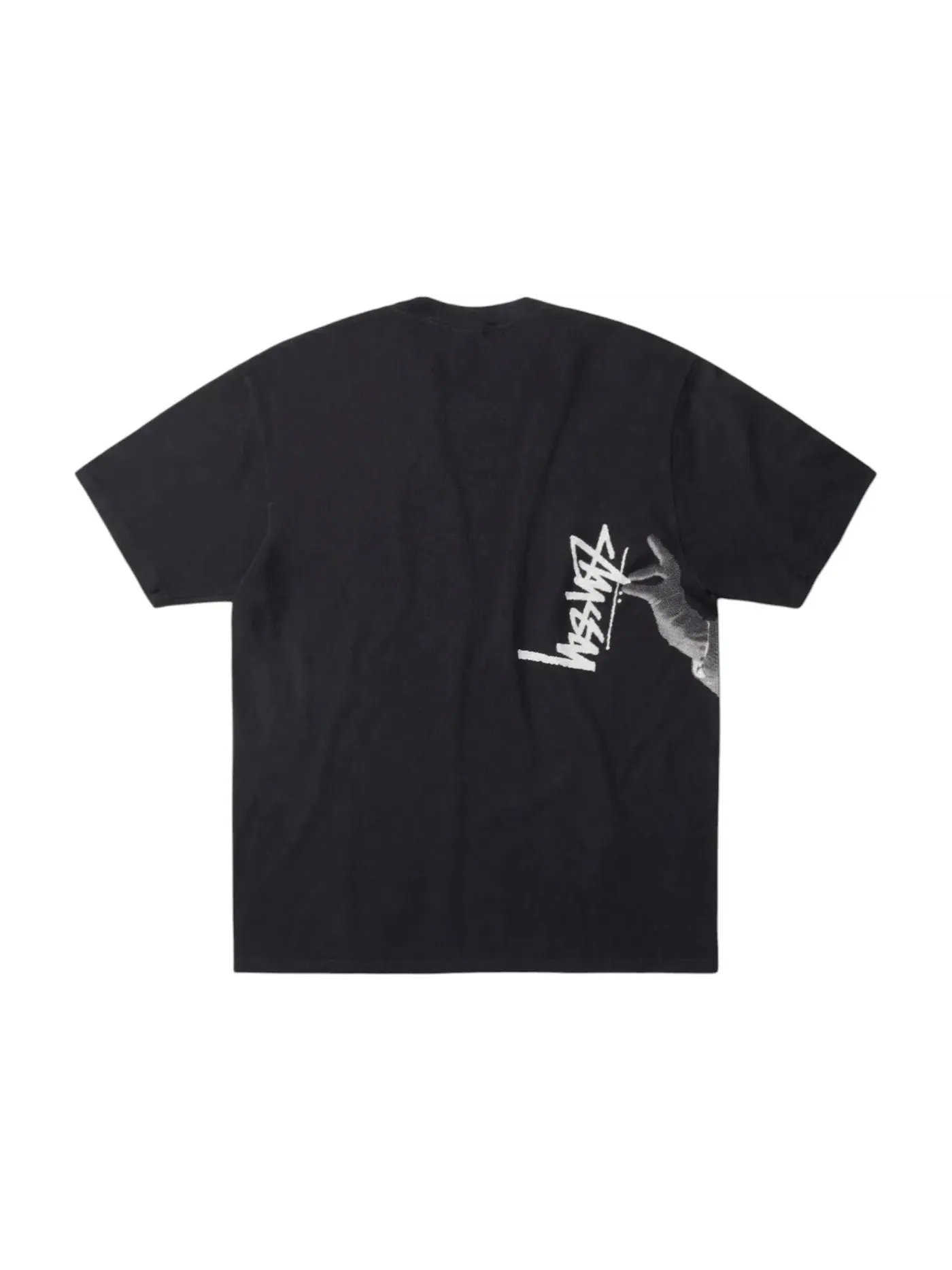 Мужская футболка с принтом Tee Stussy — изображение 2 из 2, черный