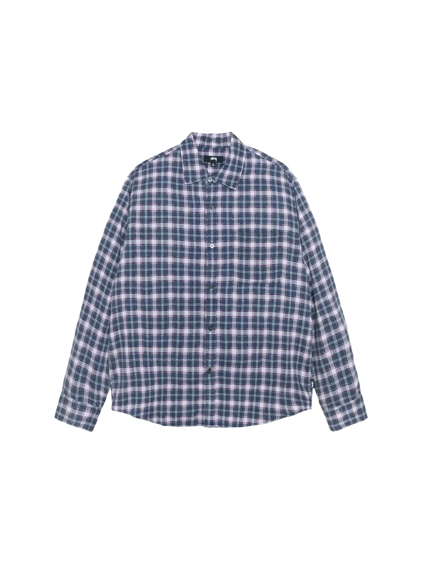Мужская рубашка с принтом Matthew Stussy — изображение 1 из 2, темно-синий