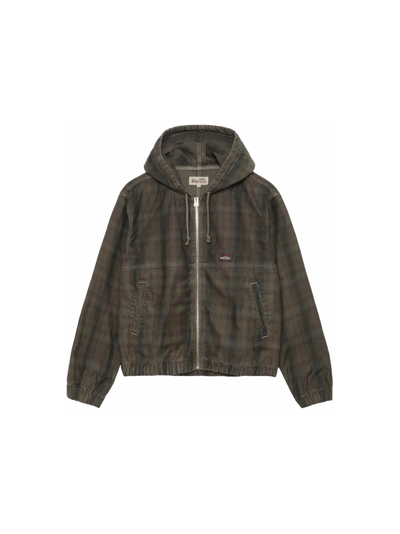Мужская куртка в клетку Stussy — изображение 1 из 2, оливковый