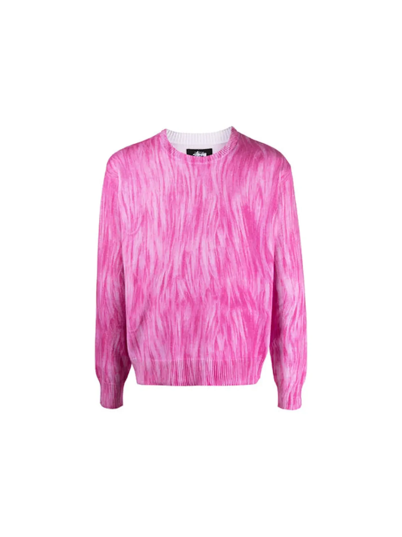Унисекс свитер с принтом Fur Sweater Stussy — изображение 1 из 2, розовый