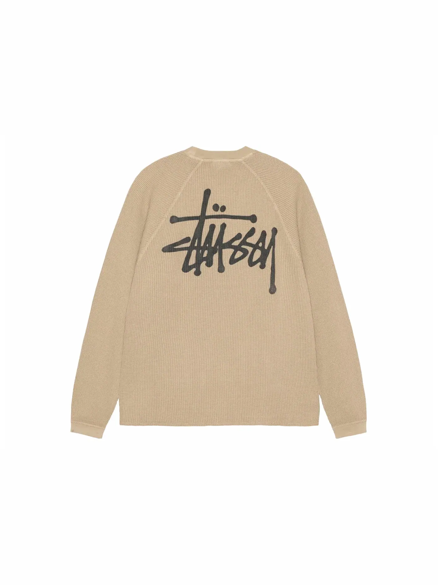 Мужской свитшот реглан с длинным рукавом Stussy Crew — изображение 1 из 2, бежевый