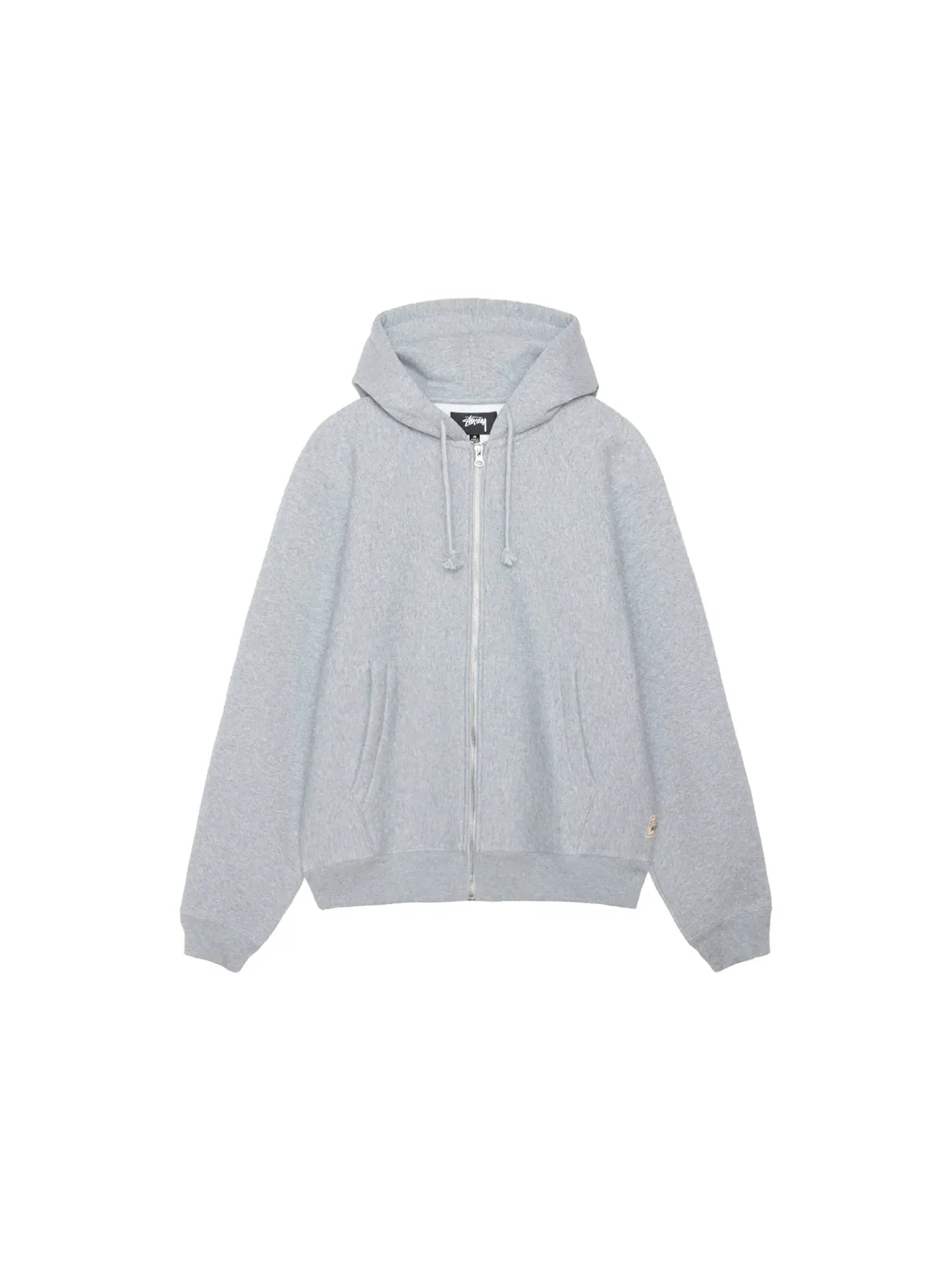 Мужской худи на молнии с рукавом реглан Stussy — изображение 1 из 2, серый