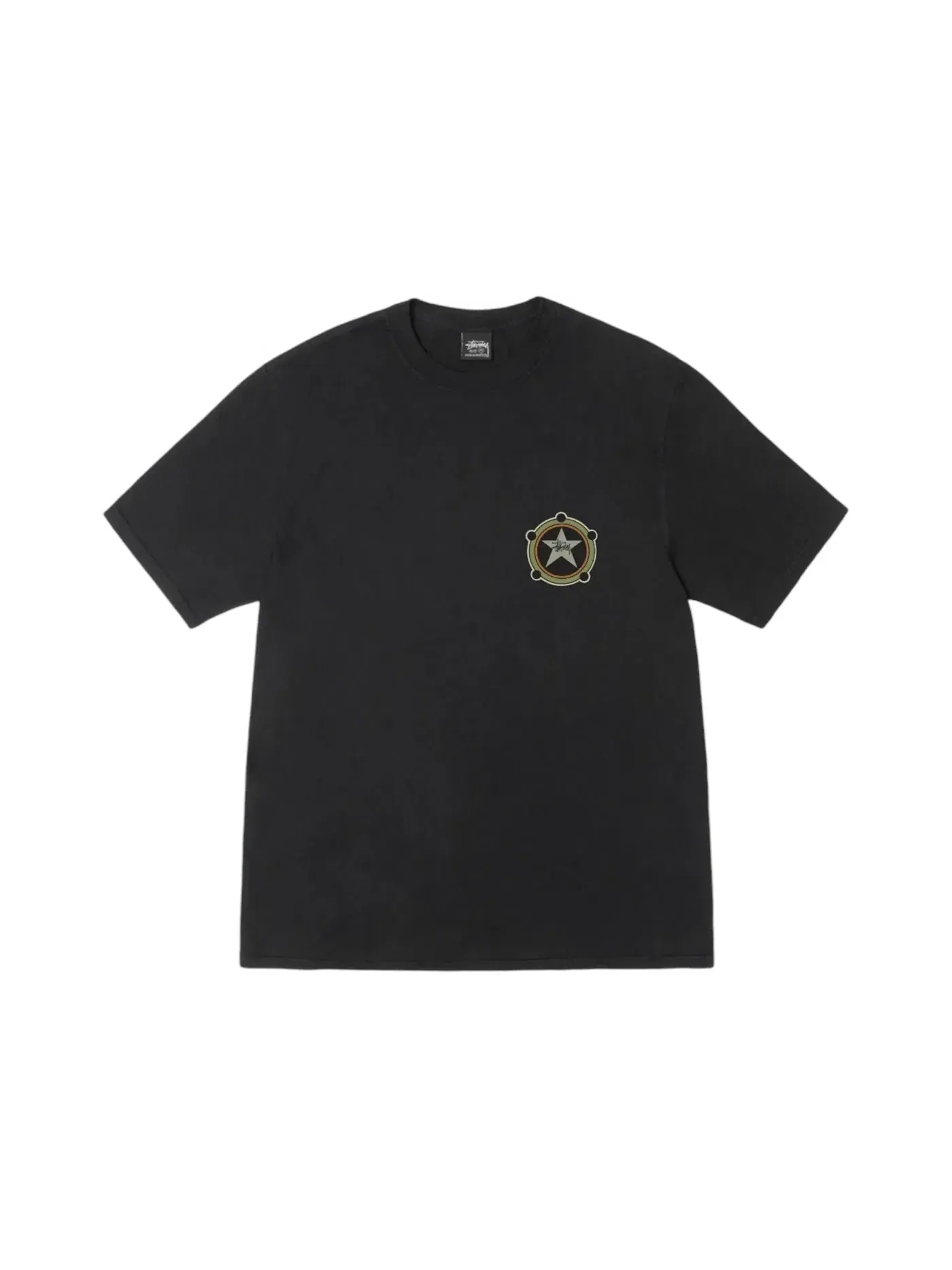 Мужская футболка с пигментным окрашиванием Tee Stussy — изображение 1 из 2, черный