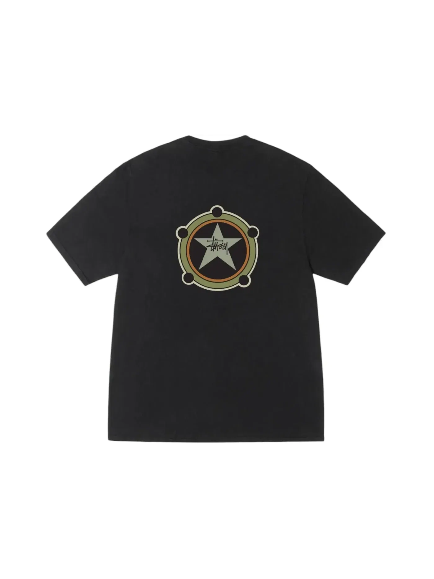 Мужская футболка с пигментным окрашиванием Tee Stussy — изображение 2 из 2, черный
