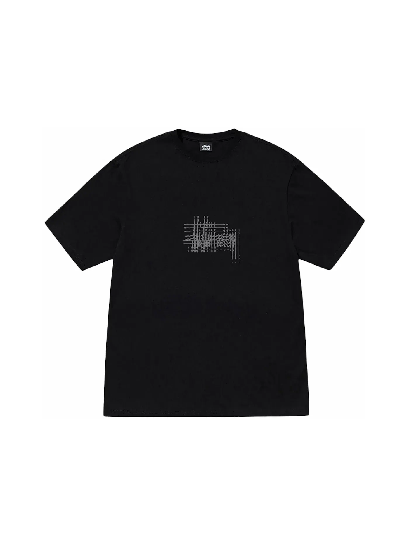 Мужская футболка с принтом Refracted Tee Stussy — изображение 1 из 2, черный