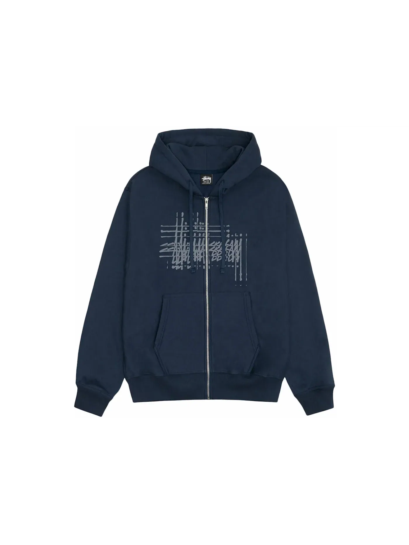 Мужская молния-худи с принтом Stussy — изображение 1 из 2, темно-синий