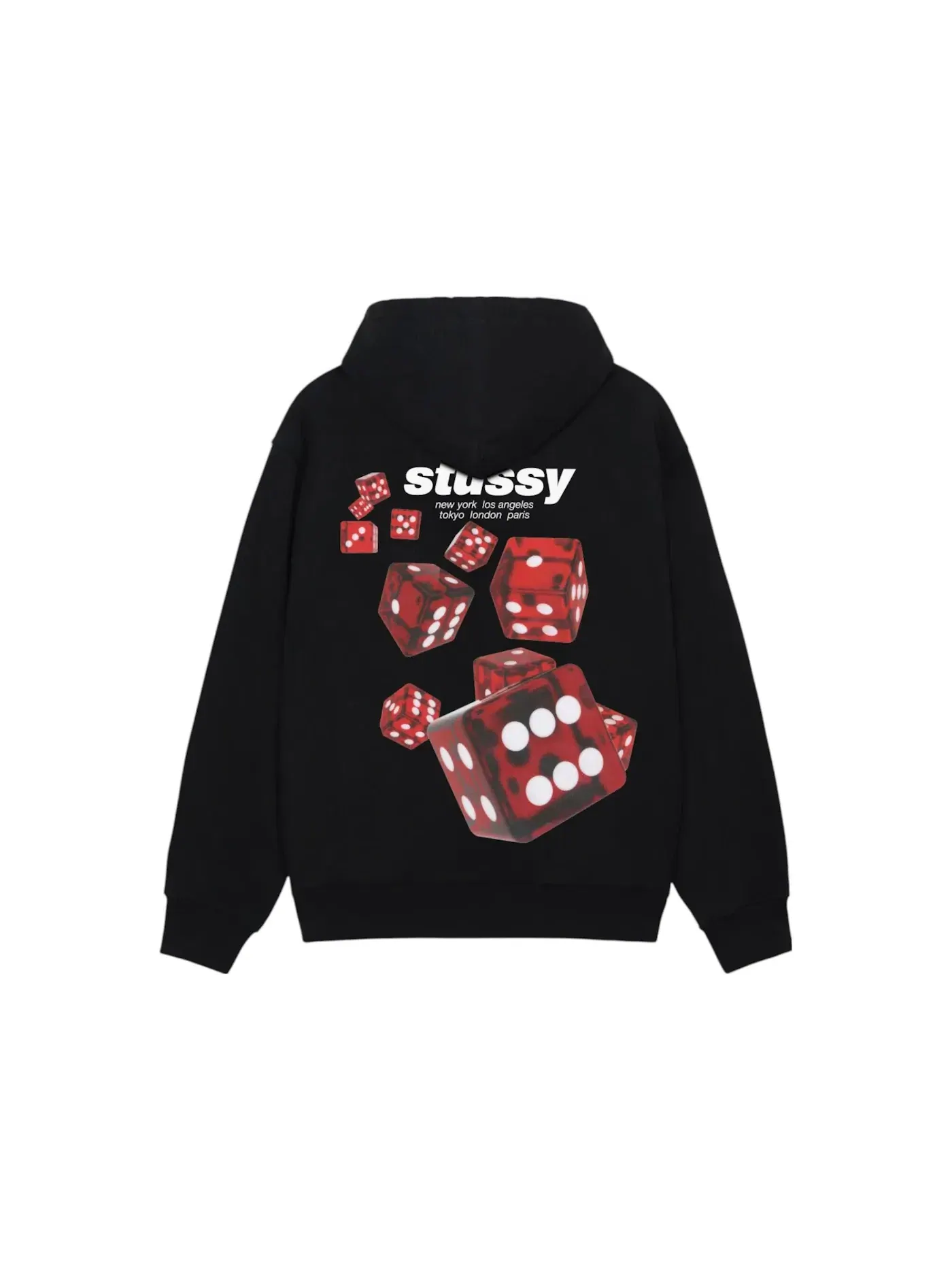 Мужской худи с принтом Rollers Stussy — изображение 1 из 2, черный