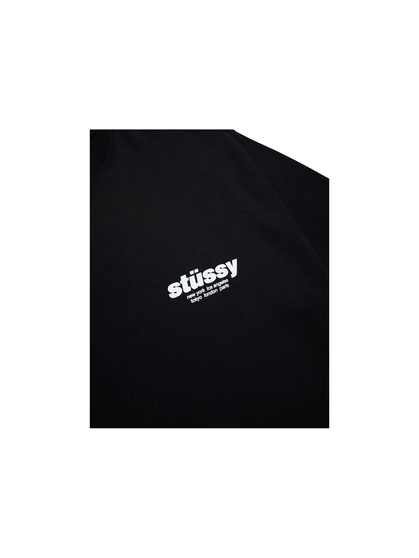 Мужская футболка с принтом Tee Stussy — изображение 3 из 6, черный