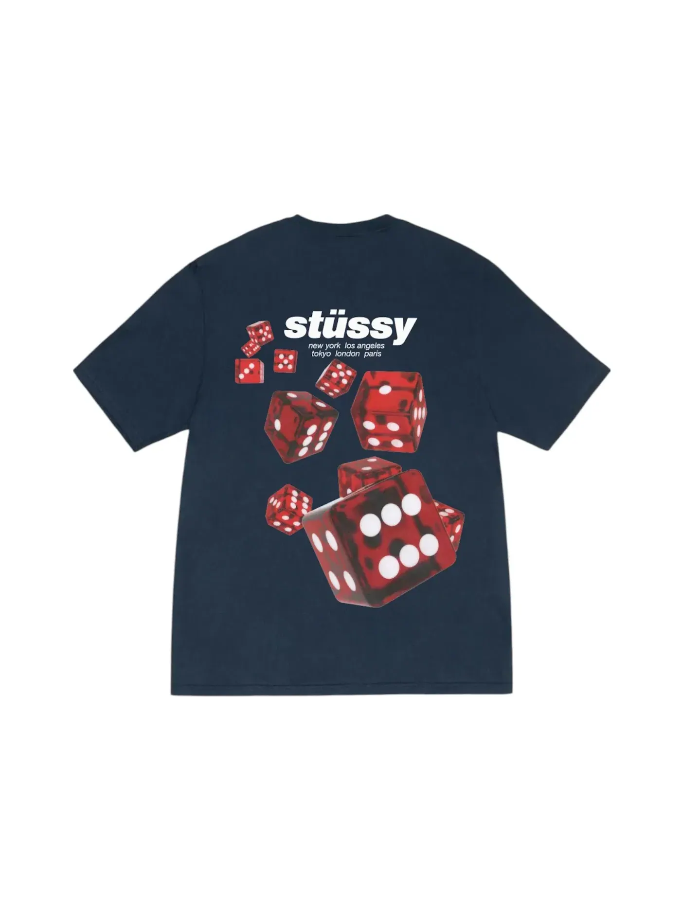 Мужская футболка с принтом Tee Stussy — изображение 1 из 2, темно-синий