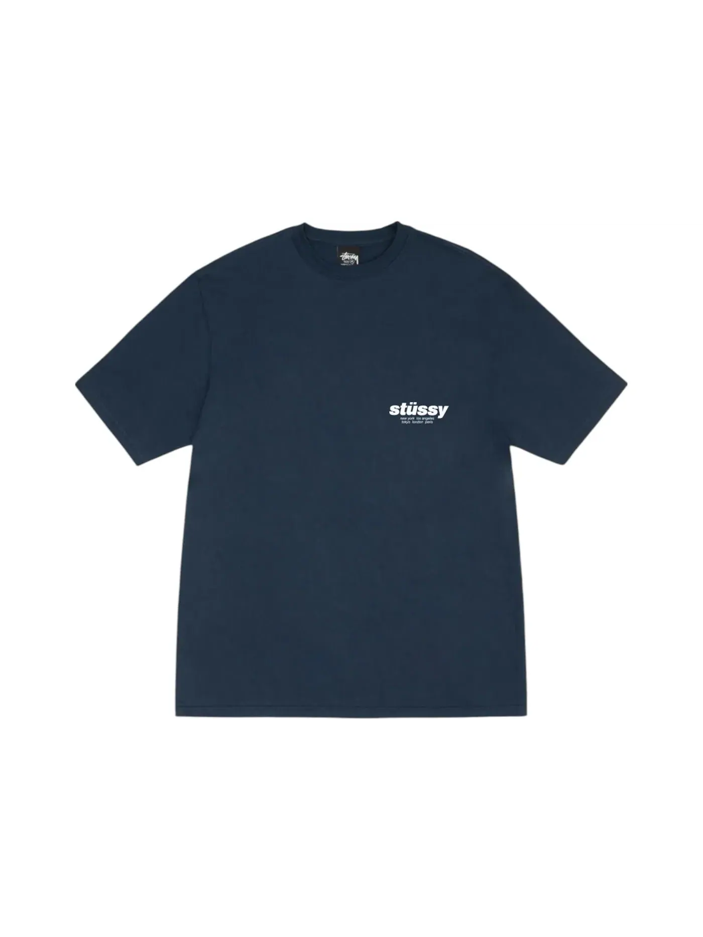 Мужская футболка с принтом Tee Stussy — изображение 2 из 2, темно-синий