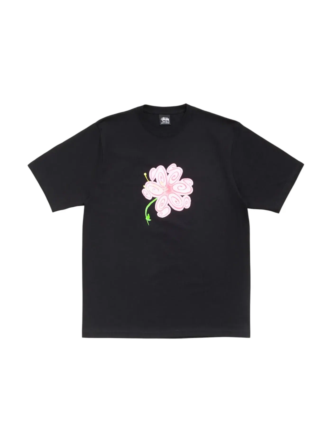 Мужская футболка с принтом Stussy S Flower Tee Stussy — изображение 1 из 2, черный