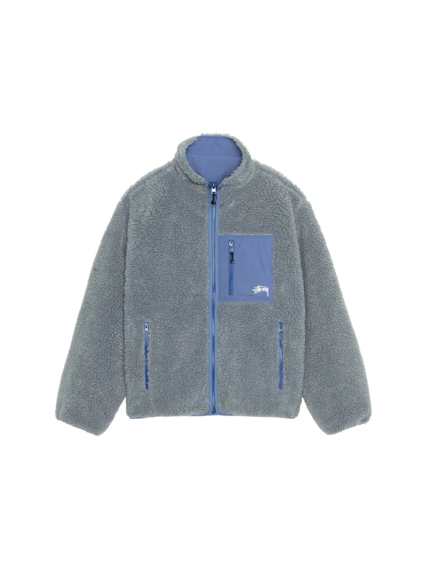 Мужская куртка с начесом двусторонняя Stussy — изображение 1 из 2, камнестень