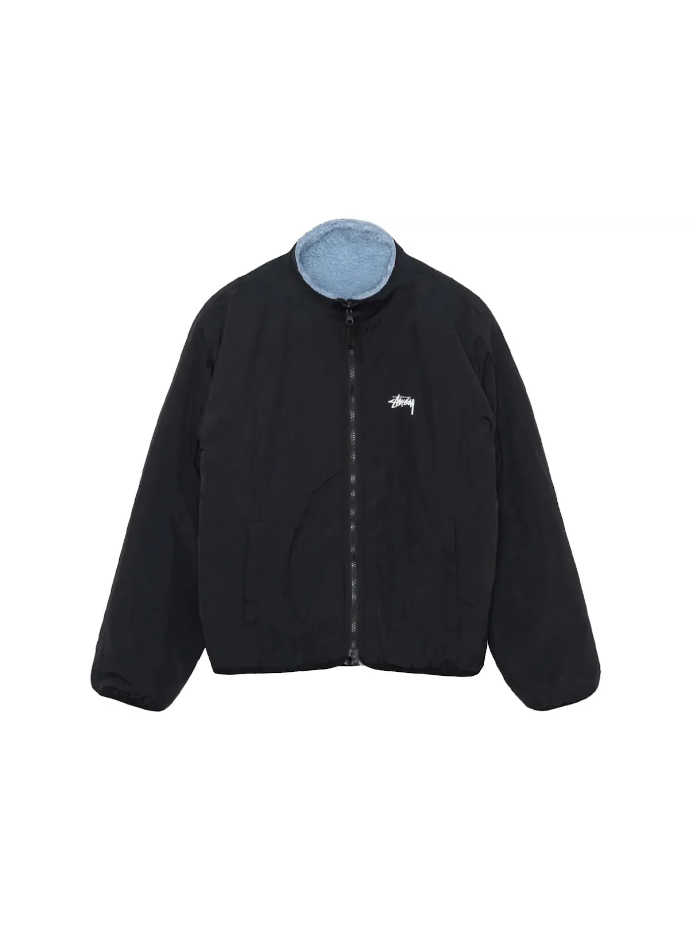 Мужская куртка из шерпы двусторонняя Stussy — изображение 3 из 3, светлый джинсовый синий