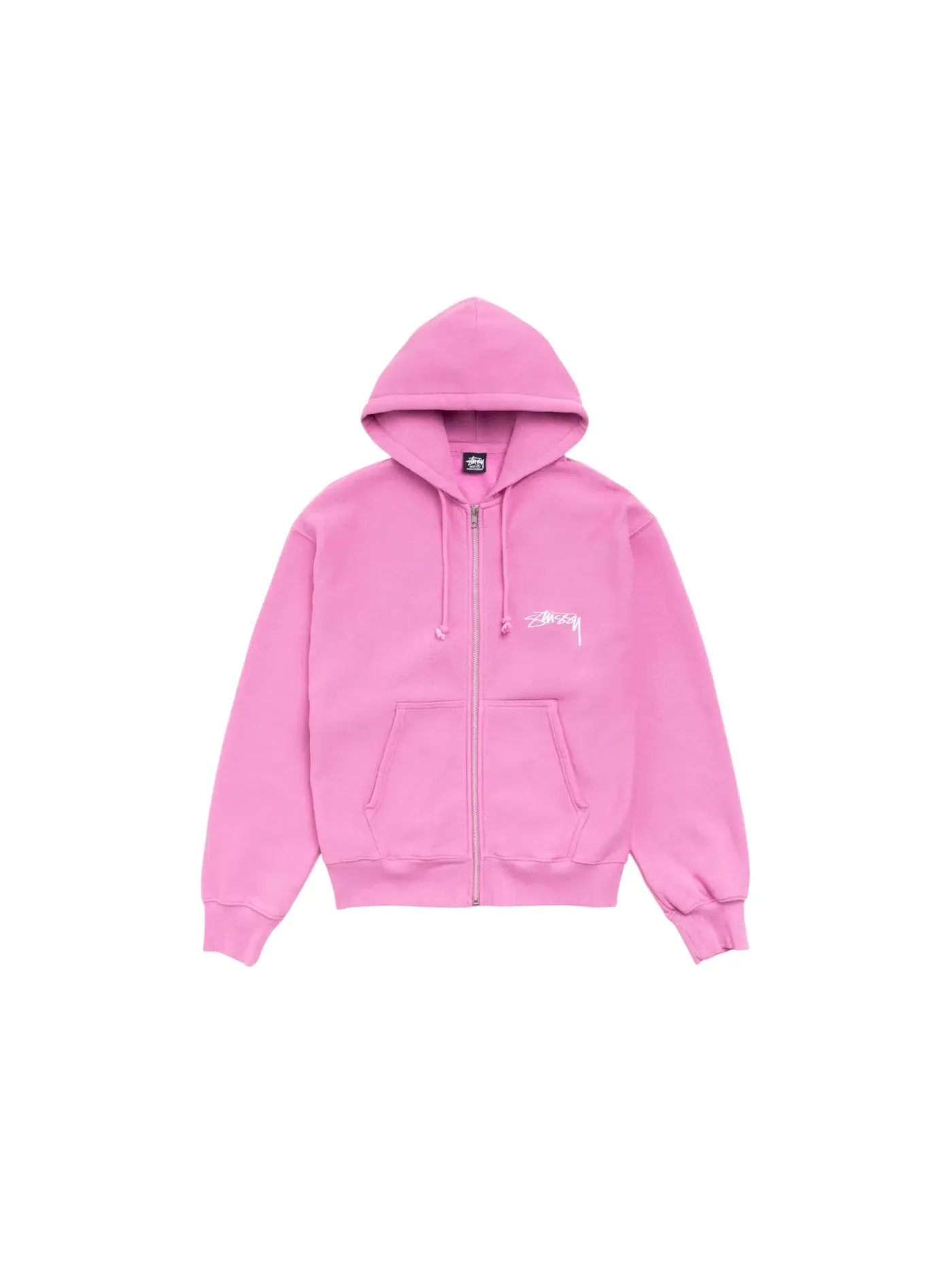 Мужской худи с принтом Stussy Skate Stack Zip Pigment Dyed — изображение 1 из 2, розовый