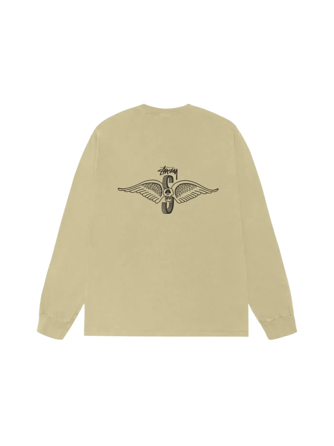 Мужская футболка с длинным рукавом с принтом Skull Wings Stussy, Elm — изображение 2 из 2