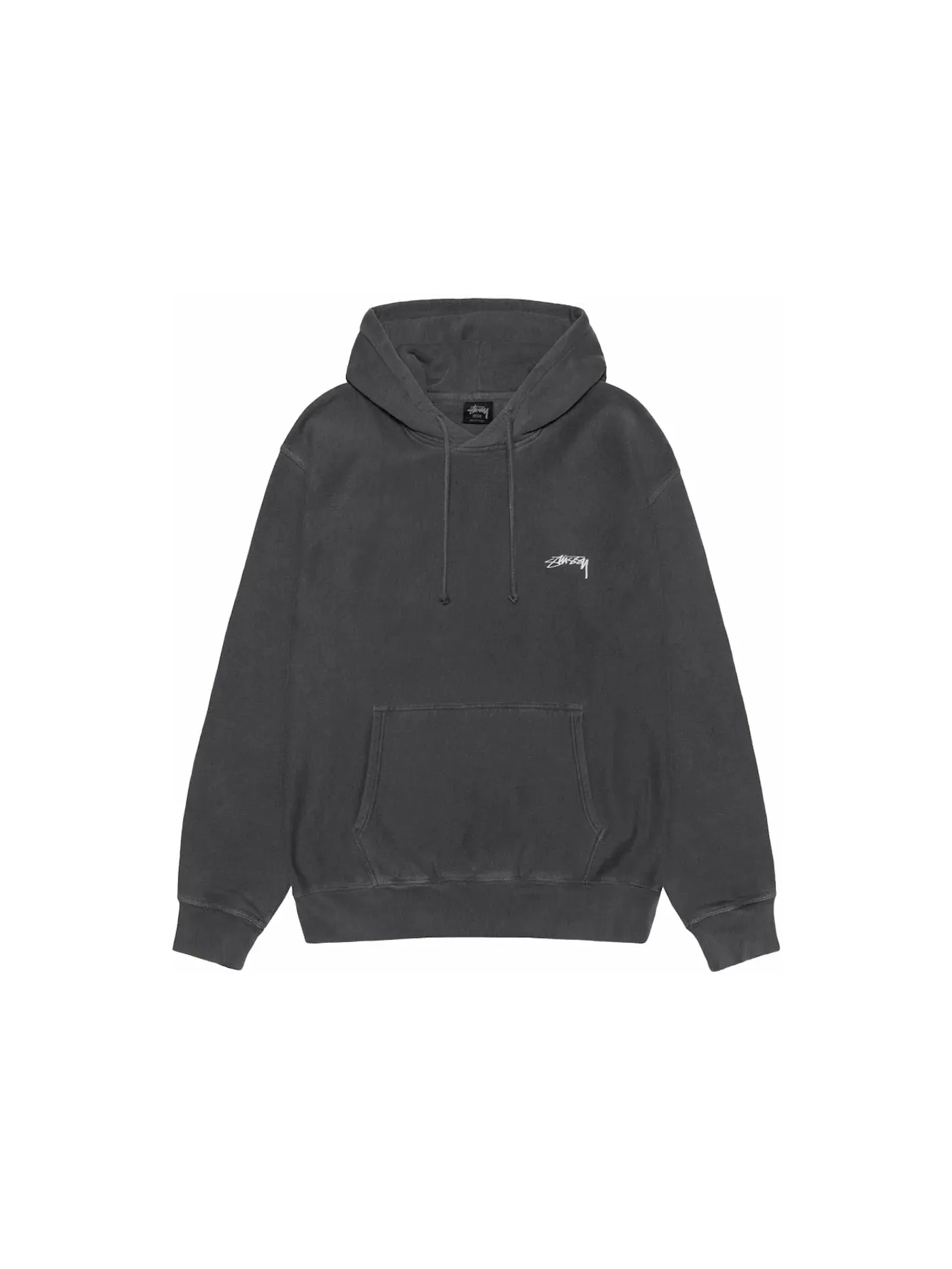 Мужской худи с пигментным окрашиванием Smooth Stock Stussy — изображение 1 из 1, черный