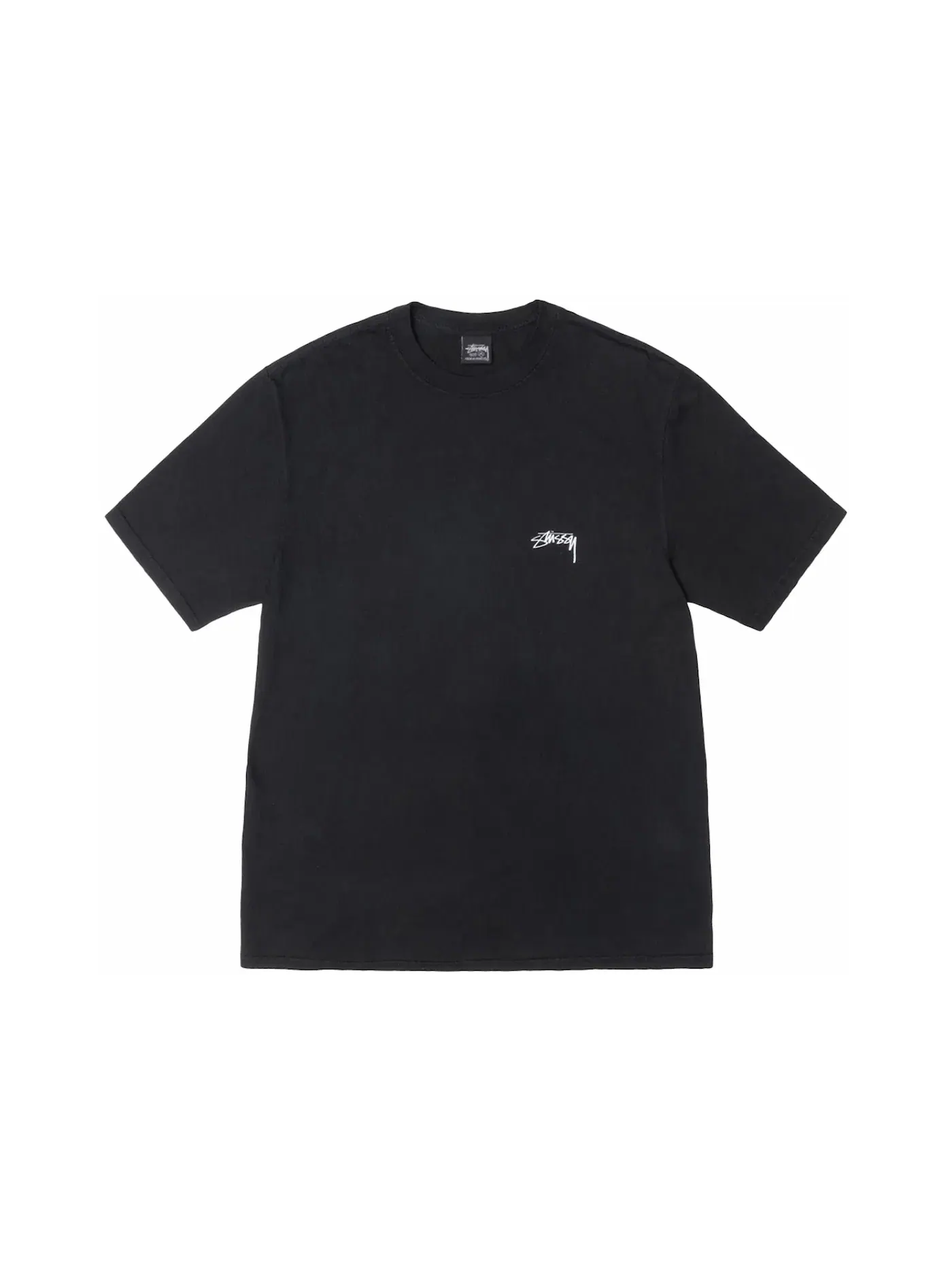 Мужская футболка с пигментным окрашиванием Tee Stussy — изображение 1 из 2, черный