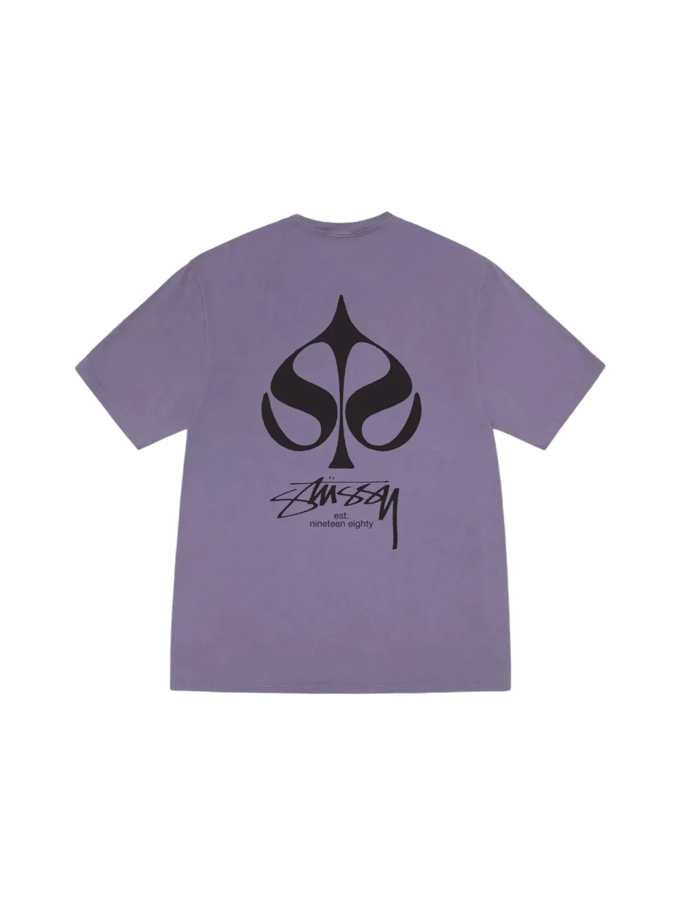 Мужская футболка с пигментным окрашиванием Stussy Tee — изображение 1 из 2, фиолетовый