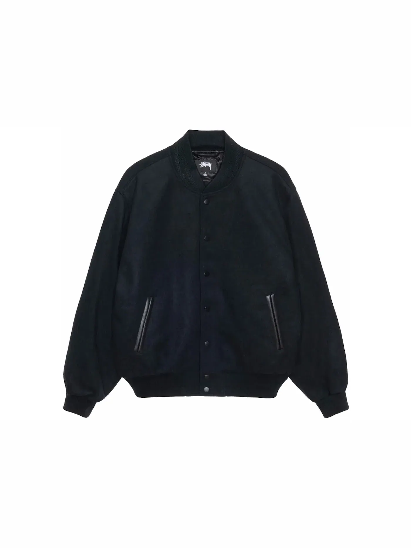 Мужская куртка-бомбер шерстяная Stussy — изображение 2 из 2, черный