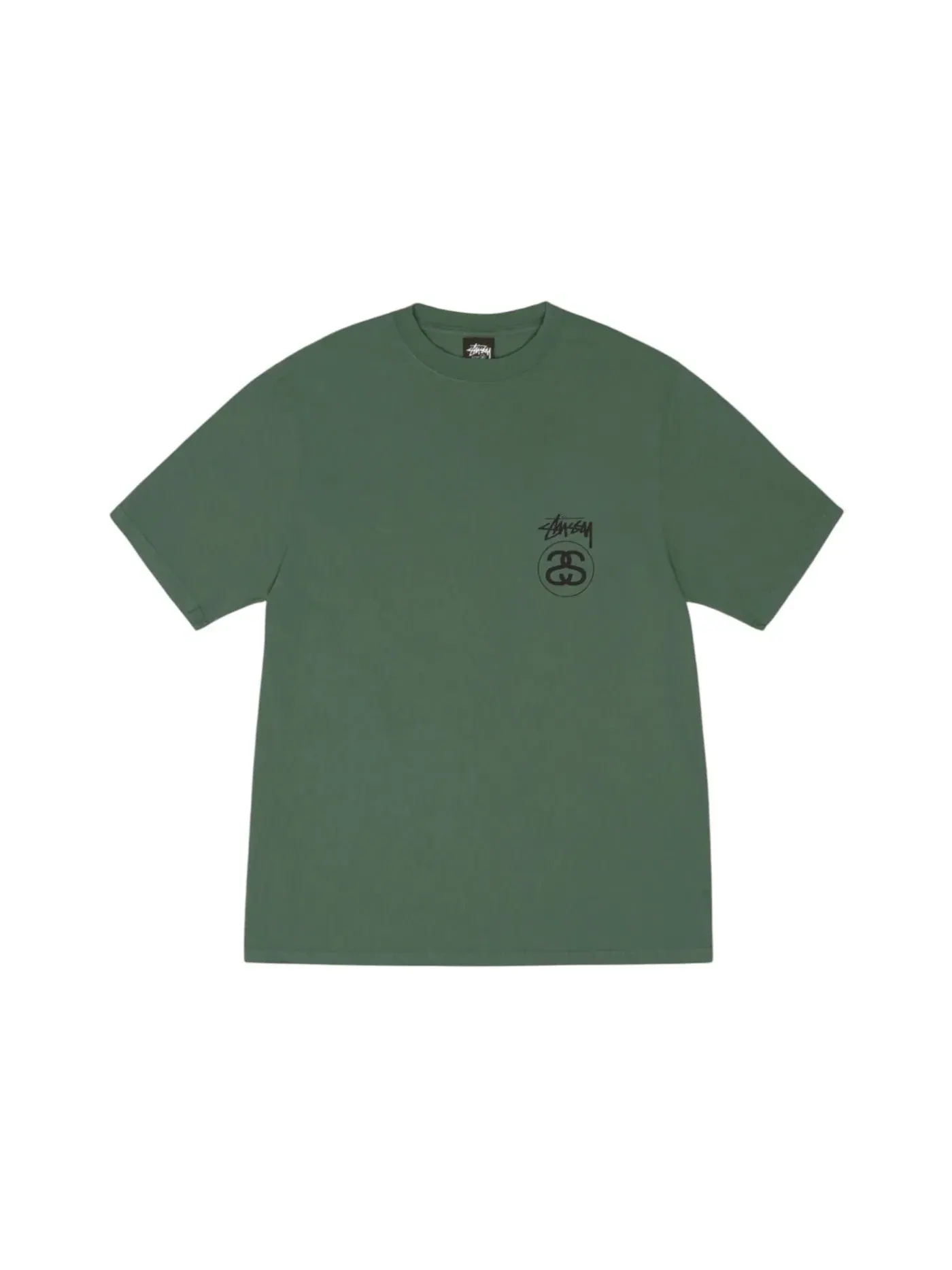 Мужская футболка с пигментным крашением Stussy Tee — изображение 2 из 2, папоротник