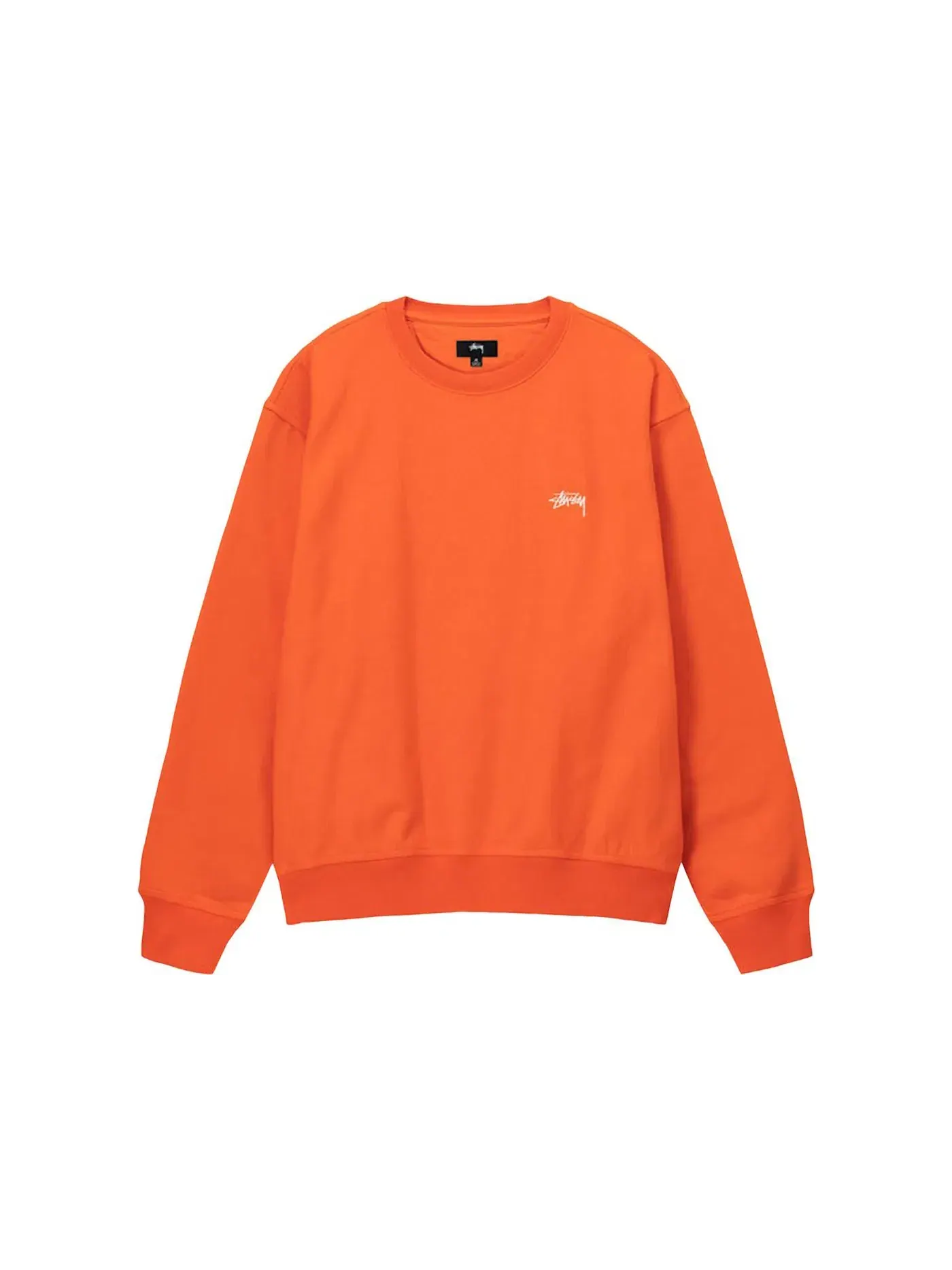 Мужской свитшот с принтом Crew Stussy — изображение 1 из 2, оранжевый