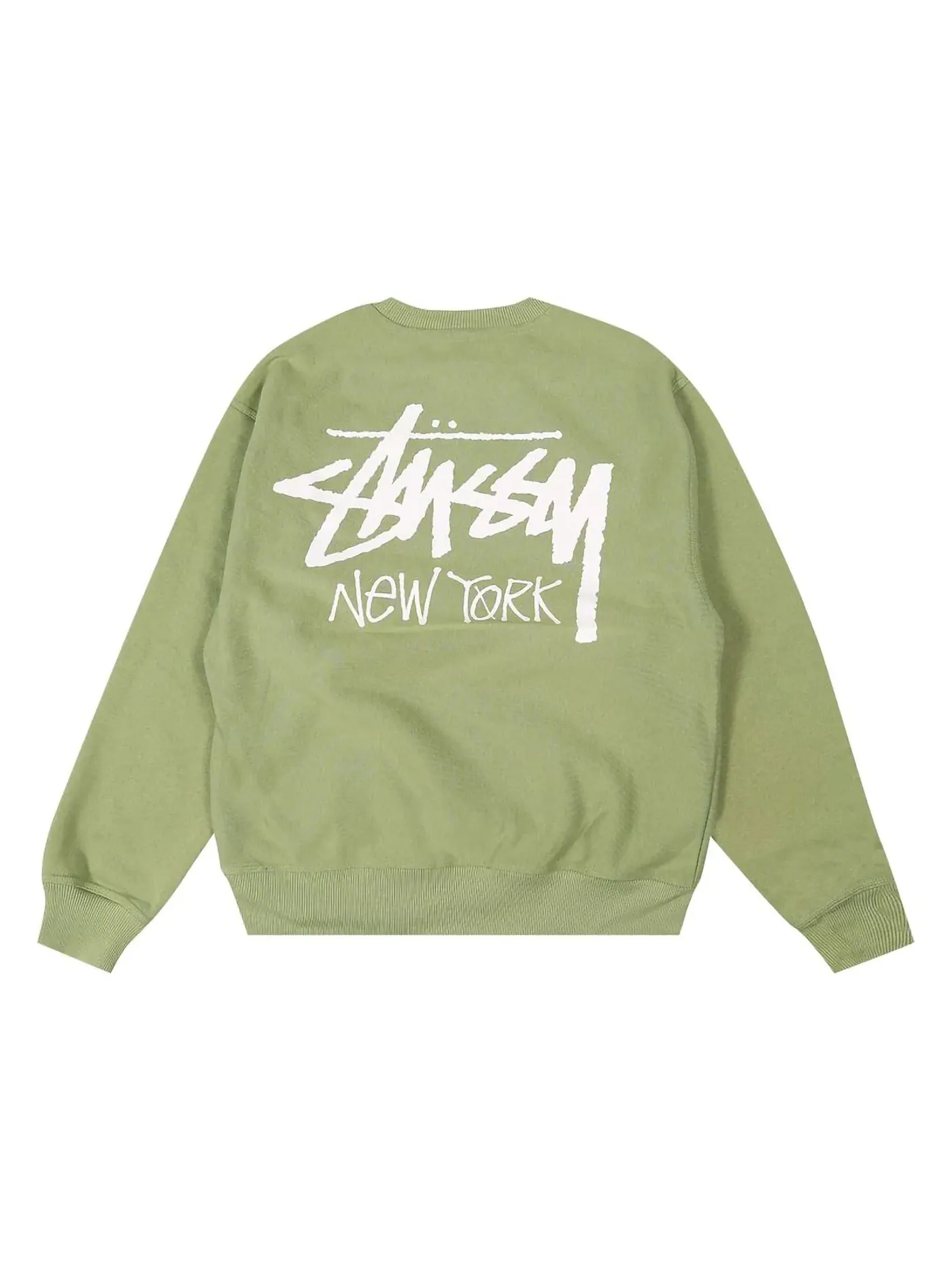 Мужской свитшот с принтом Crew Stussy — изображение 2 из 2, мох