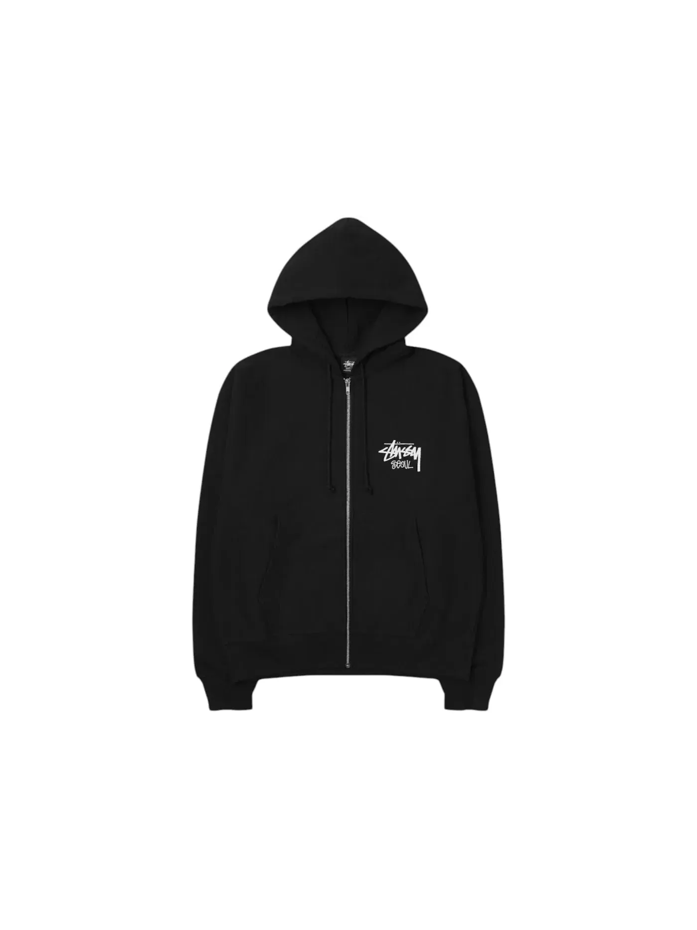 Мужская худи на молнии с капюшоном Stussy — изображение 1 из 2, черный