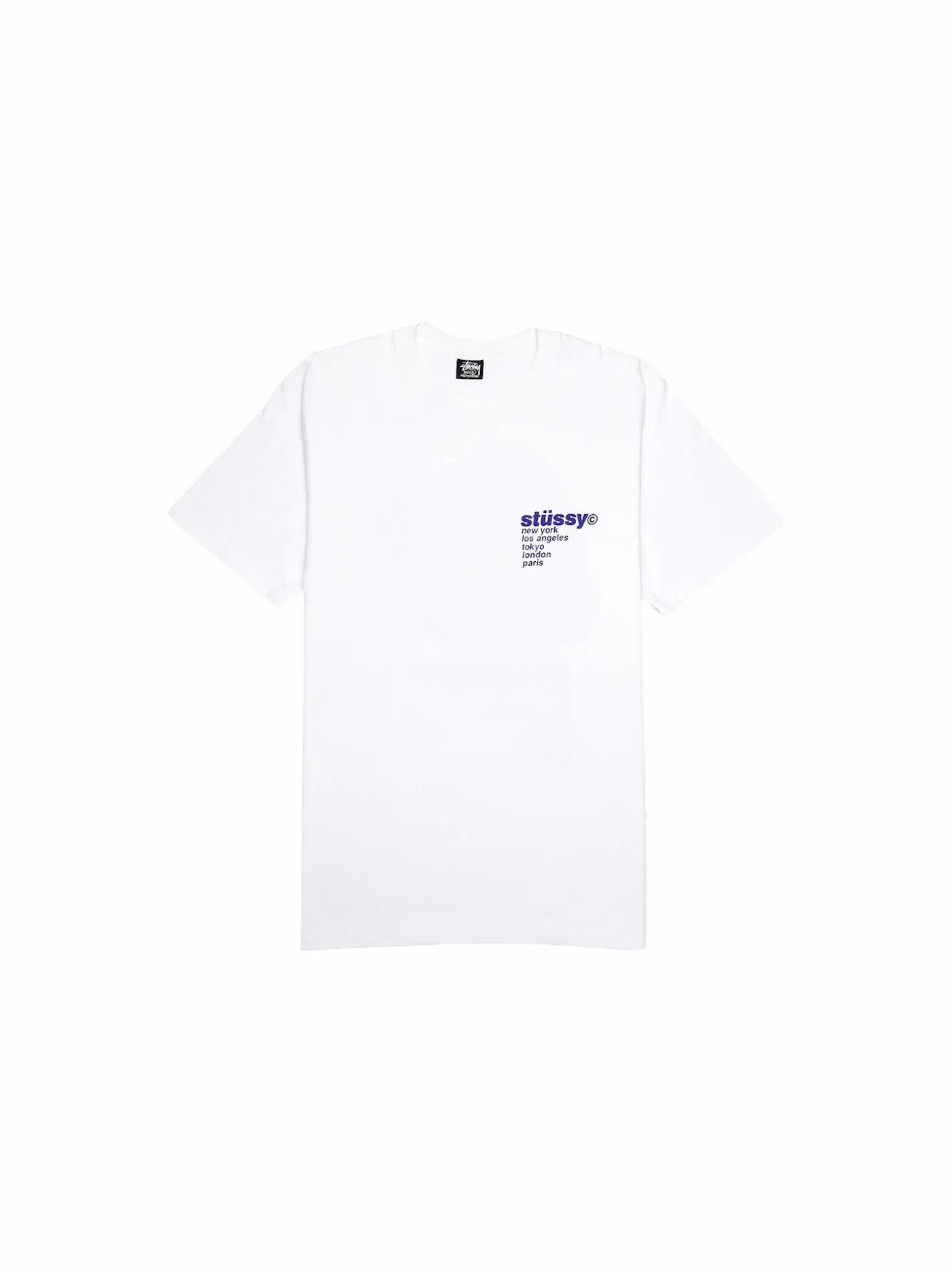 Мужская футболка с принтом Tee Stussy — изображение 2 из 2, белый