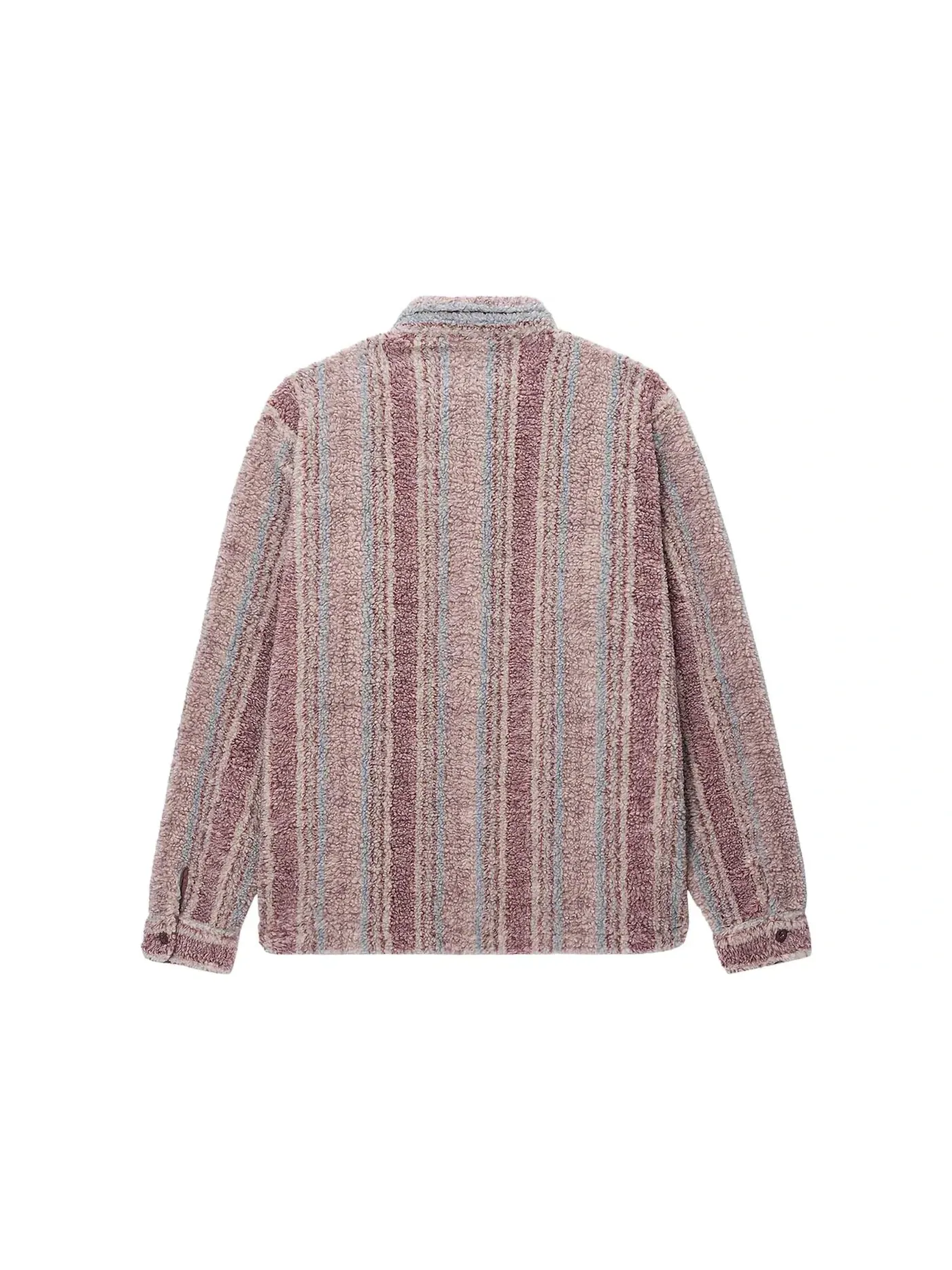 Мужская рубашка с принтом Stussy Stripe Sherpa Shirt — изображение 2 из 2, фиолетовый