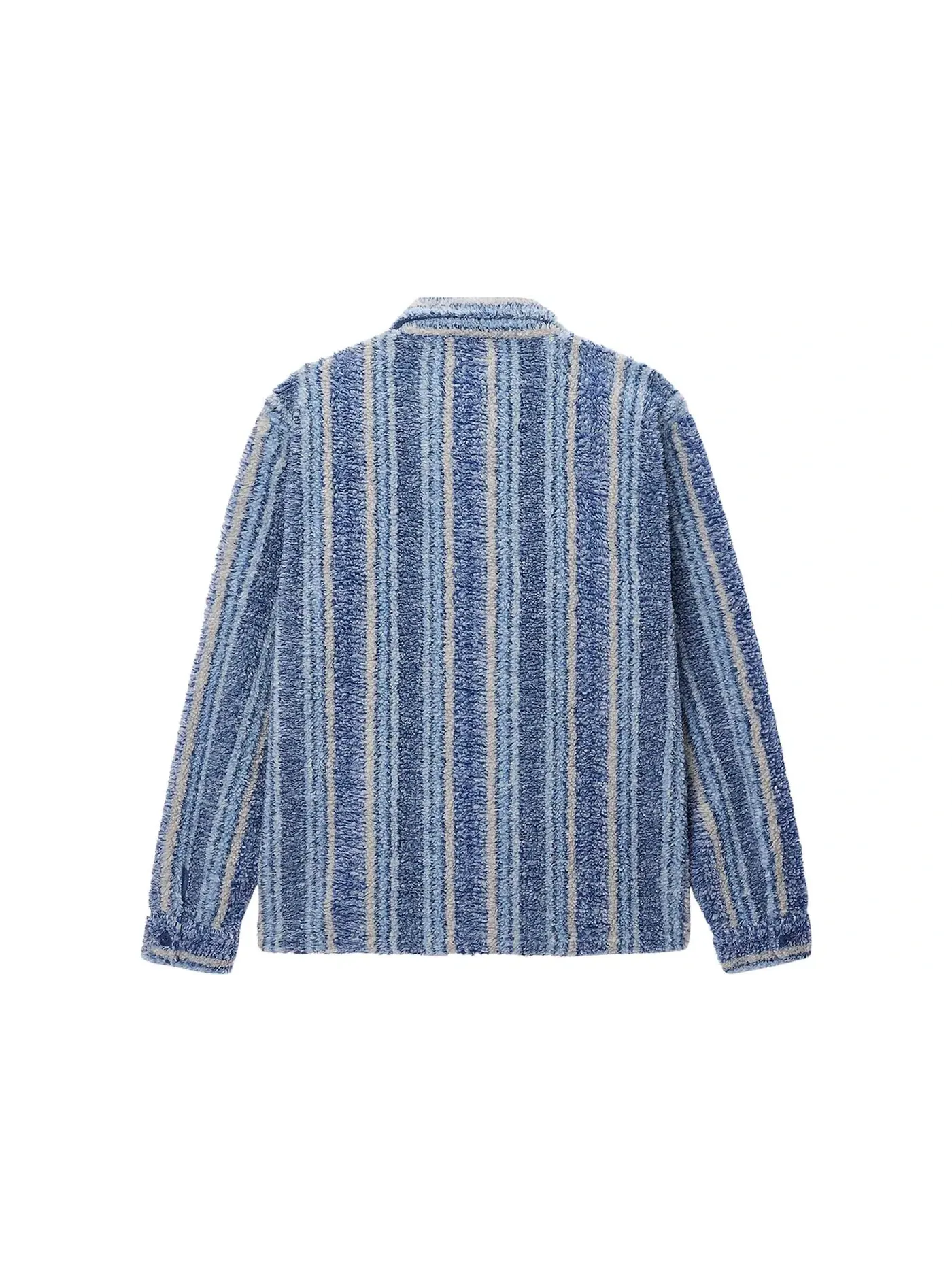 Мужская рубашка из флиса с принтом Stripe Sherpa Stussy — изображение 2 из 2, синий