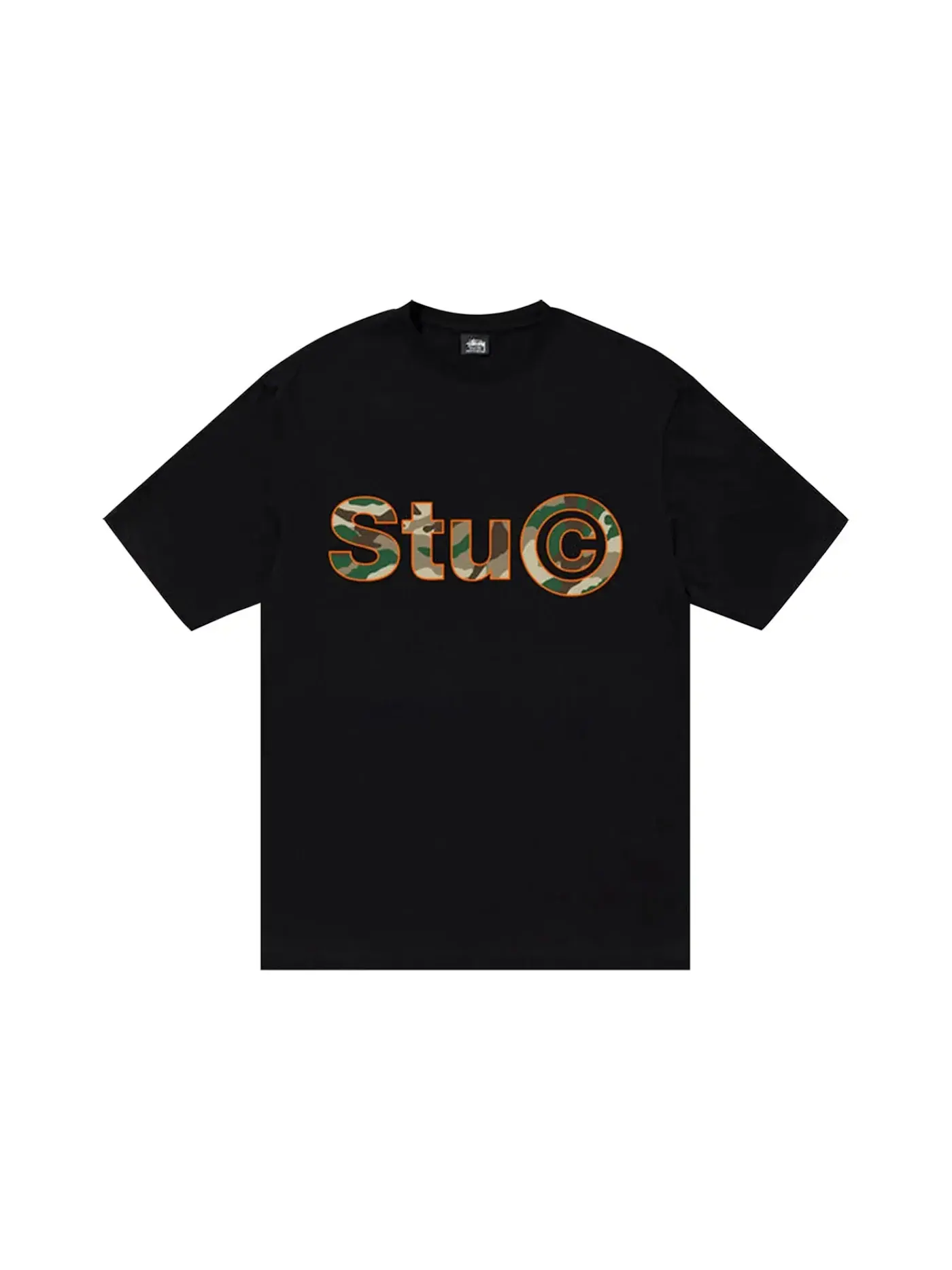 Мужская футболка с принтом Stu C. Camo Tee Stussy — изображение 1 из 2, черный