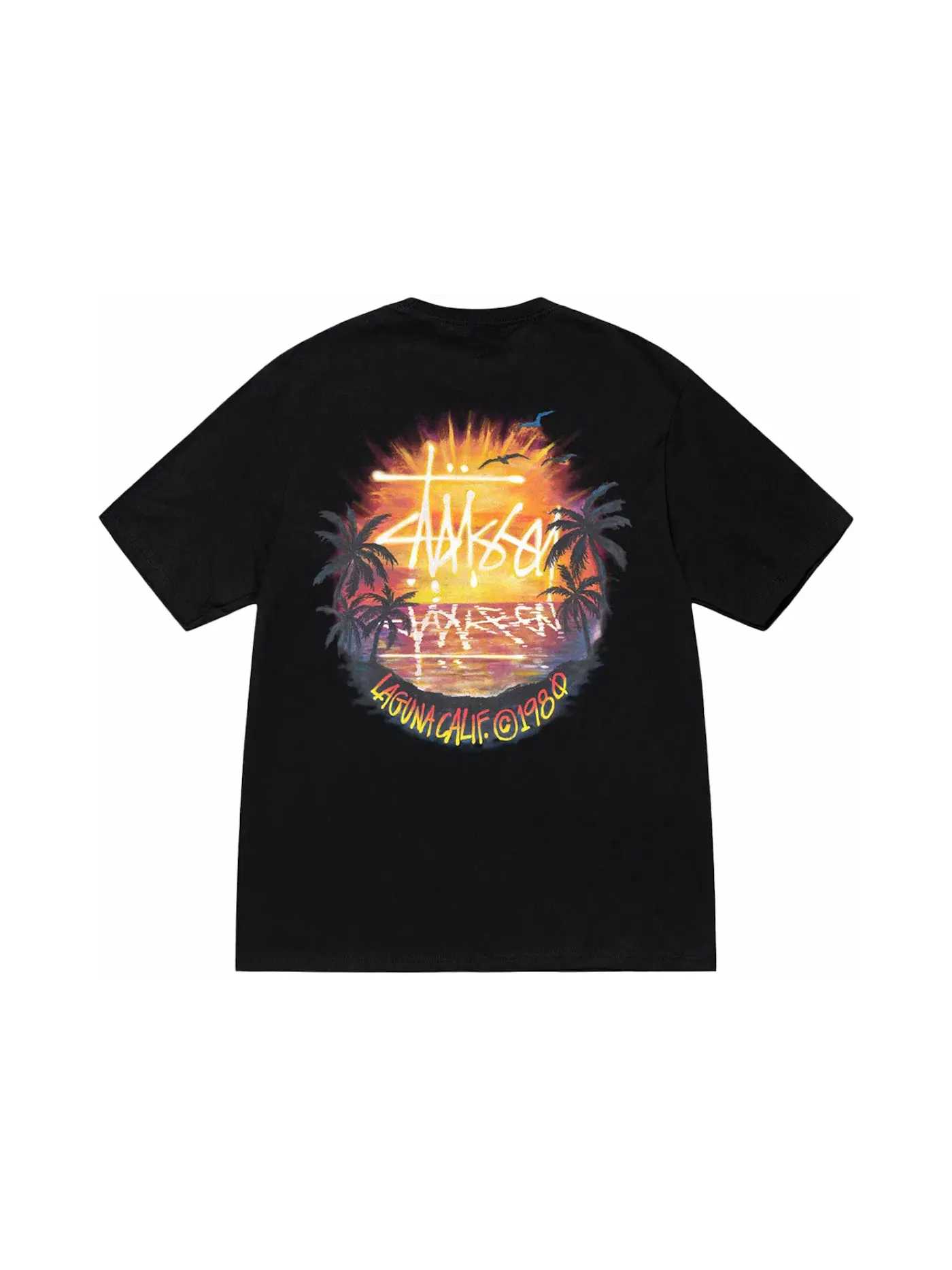 Мужская футболка с принтом Stussy Tee — изображение 1 из 2, черный