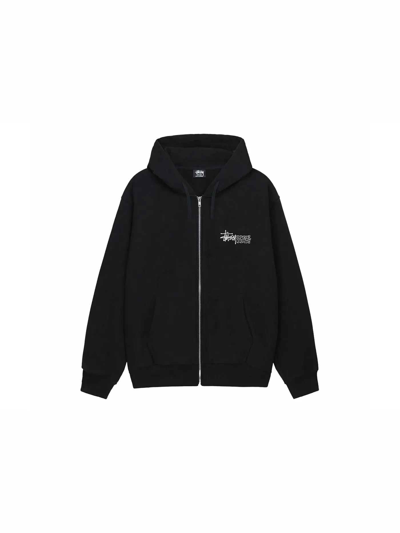 Мужская худи с zip-застежкой Superior Quality Stussy — изображение 2 из 2, черный