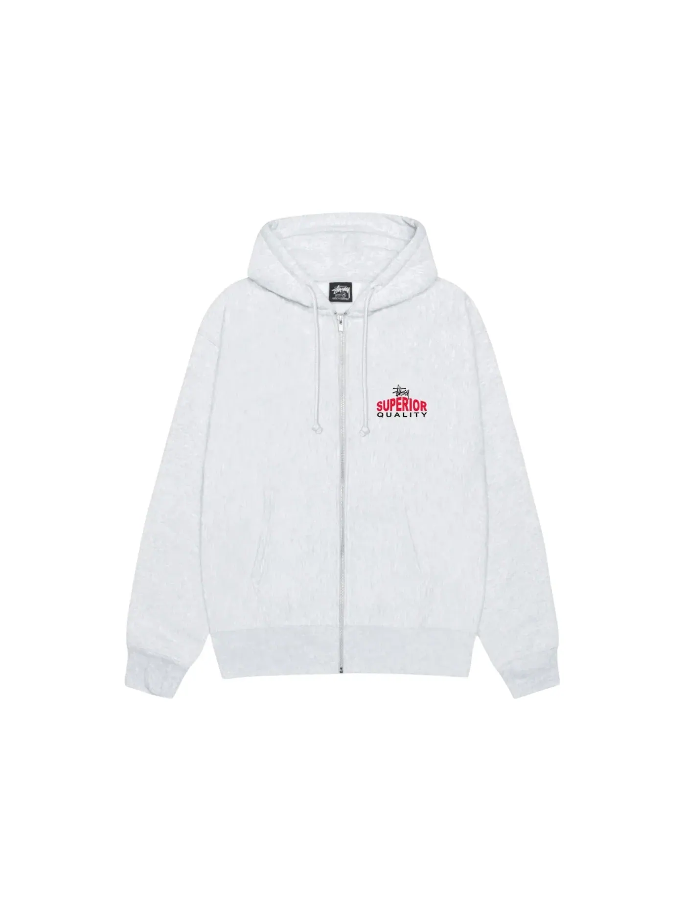 Мужская худи с капюшоном Superior Quality Zip Hoodie (SS25) Stussy — изображение 1 из 2, пепельный вереск