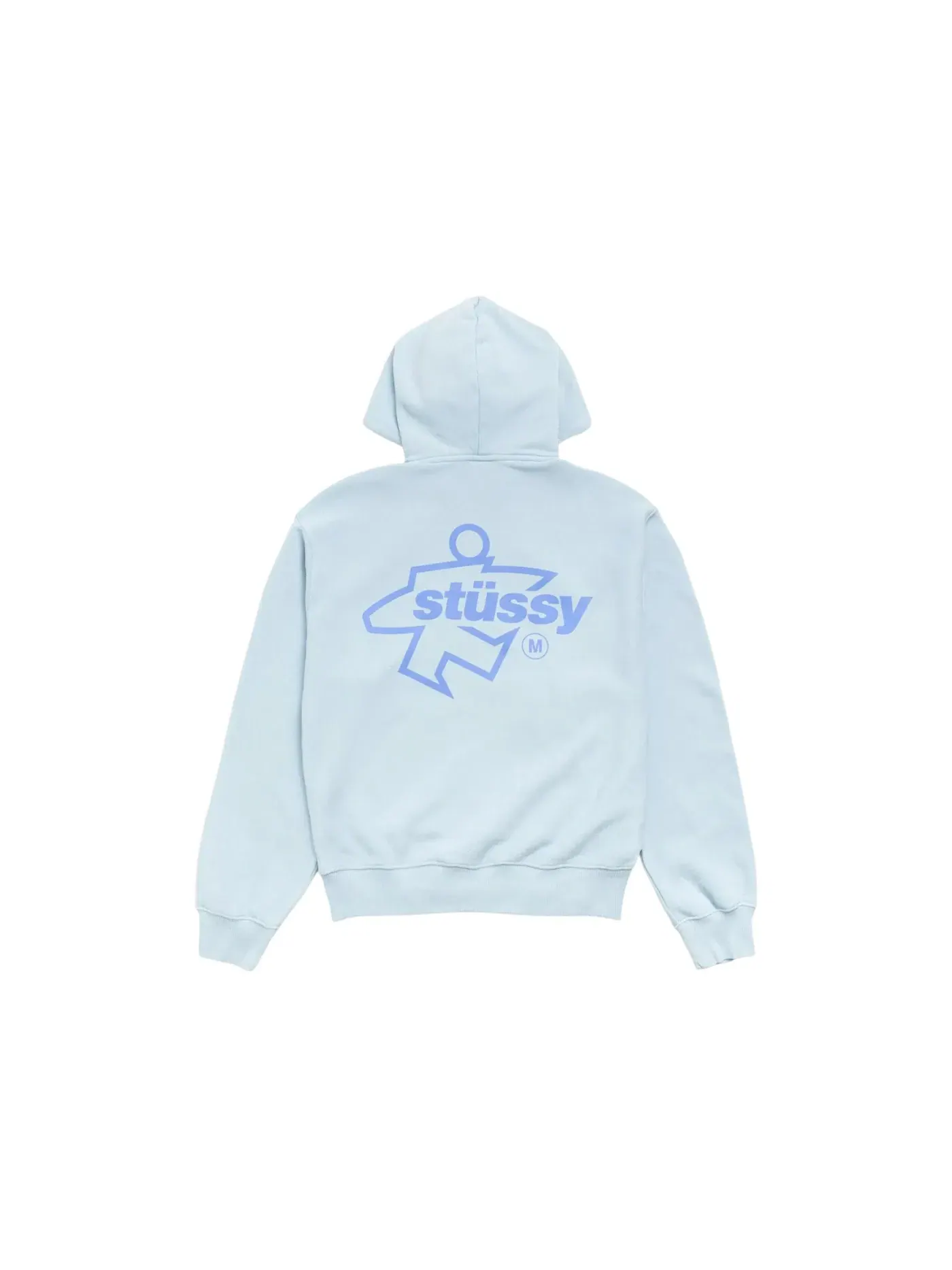 Унисекс худи Surf Size Zip Sky Blue Stussy — изображение 2 из 2, синий