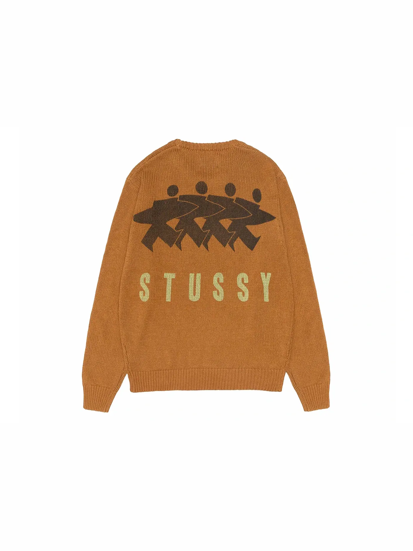 Мужской свитшот с длинным рукавом Stussy Surfman Icon Cotton Linen Crew — изображение 1 из 2, коричневый