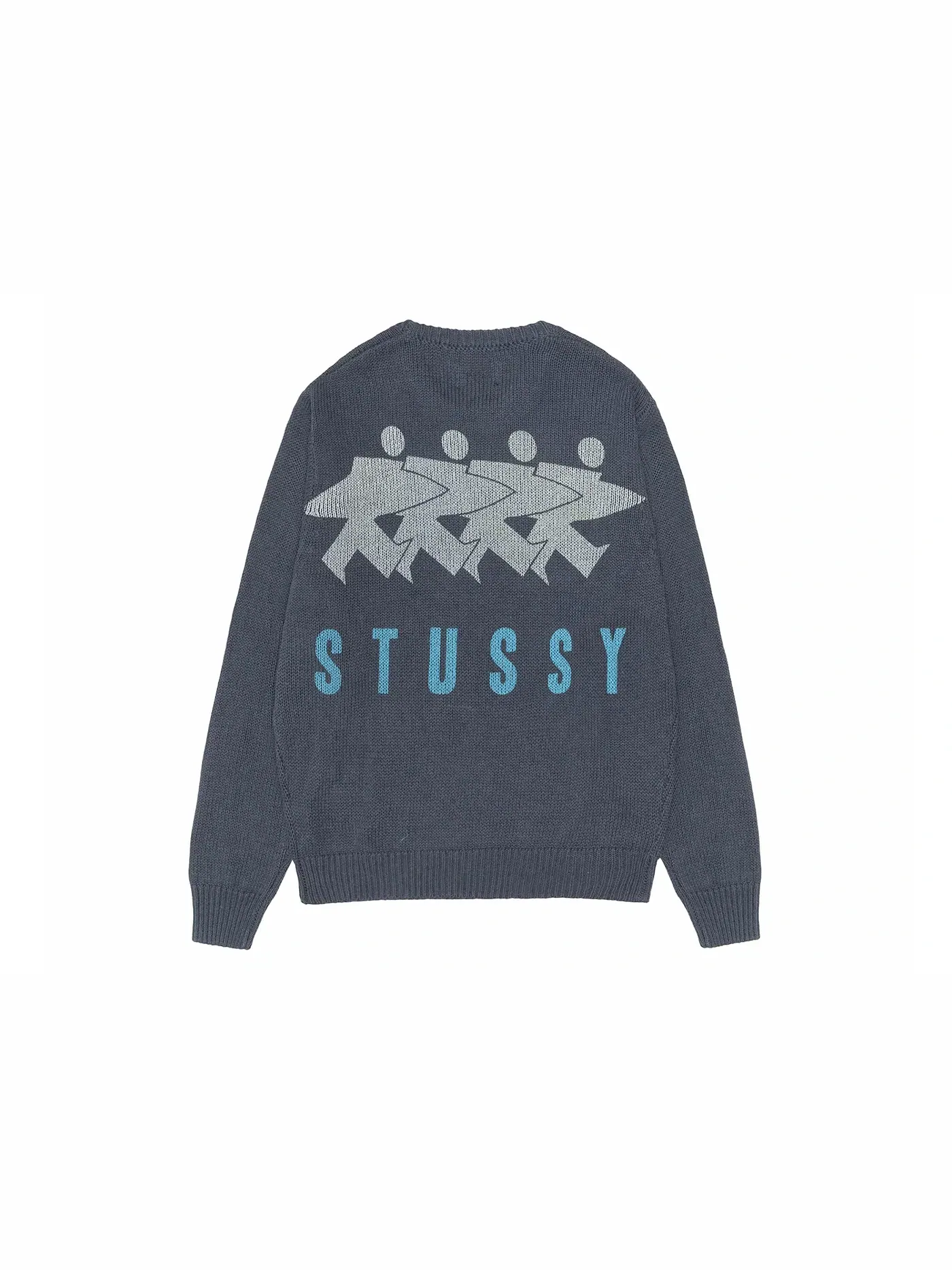 Мужской свитшот с круглым вырезом Crew Stussy — изображение 1 из 2, синий