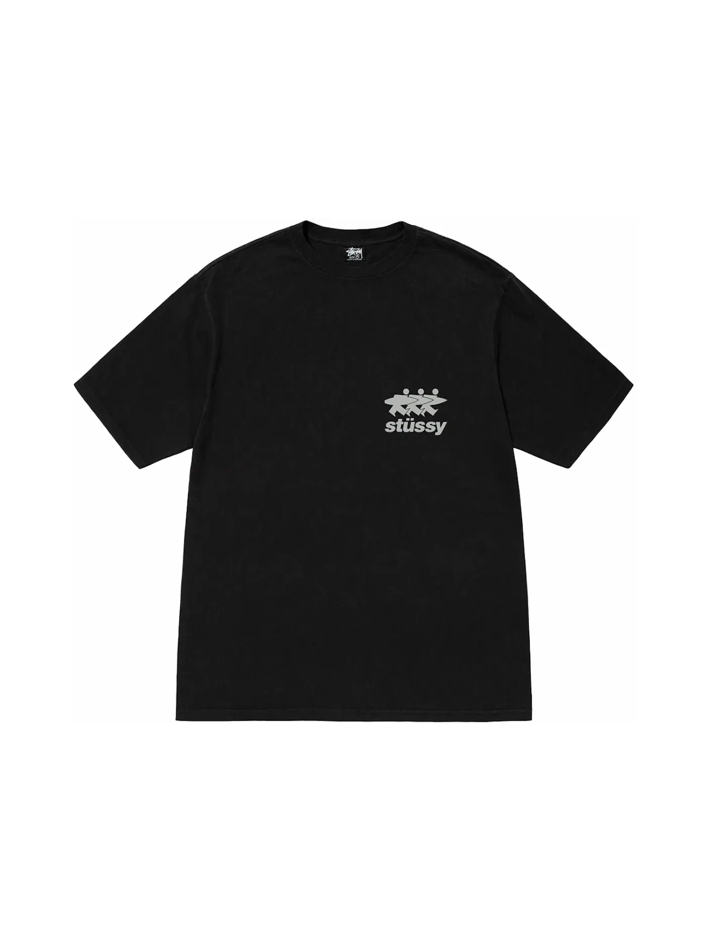 Мужская футболка с принтом Surfwalk Stussy — изображение 2 из 2, черный