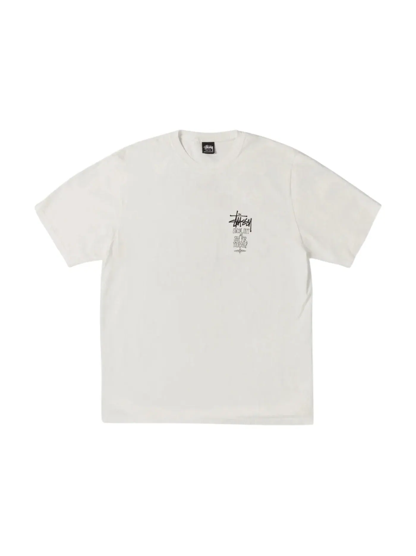 Мужская футболка с пигментным окрашиванием Tee Stussy — изображение 1 из 2, прозрачный