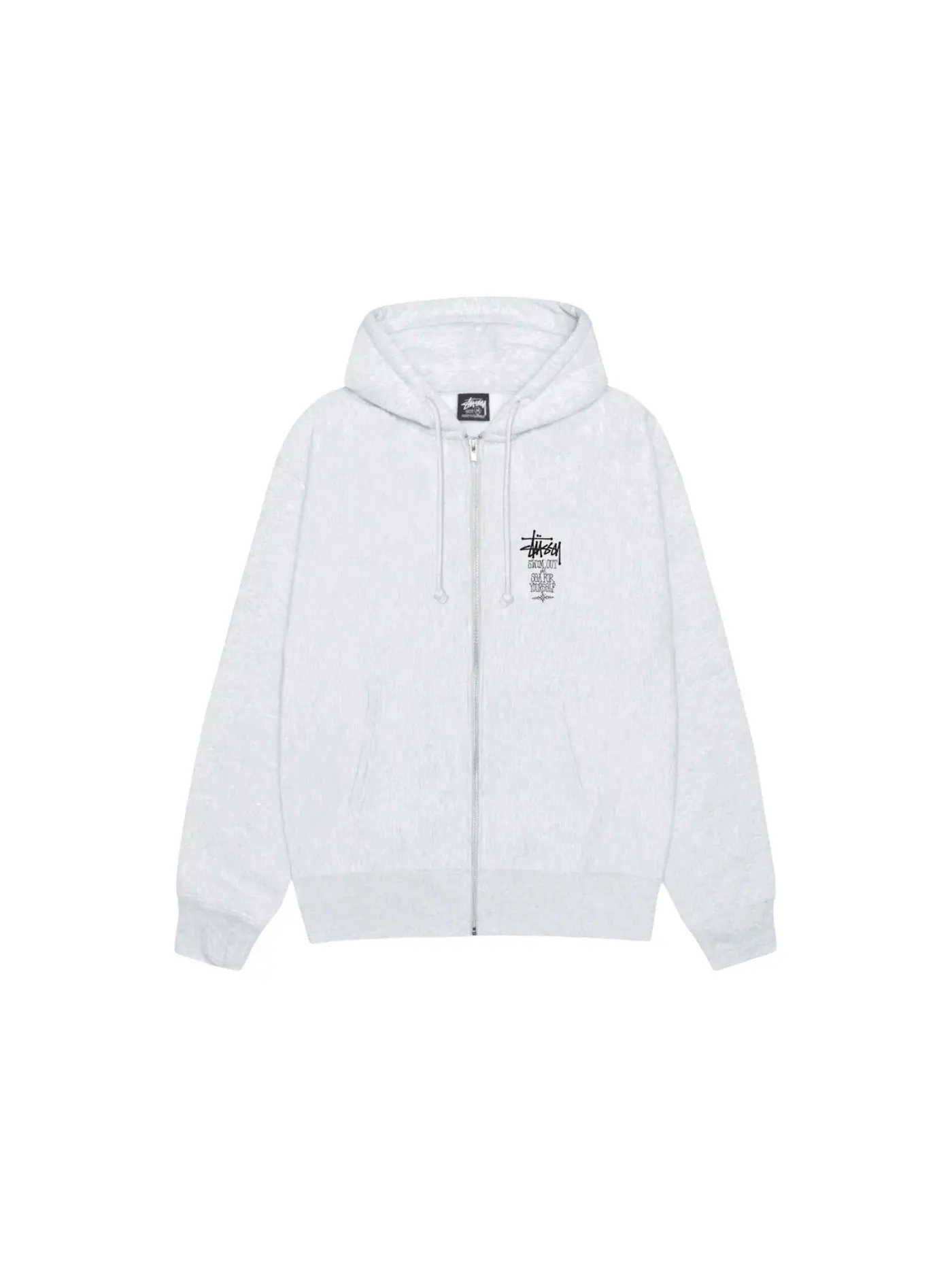 Мужская худи с молнией Hoodie Stussy — изображение 1 из 2, пепельный вереск